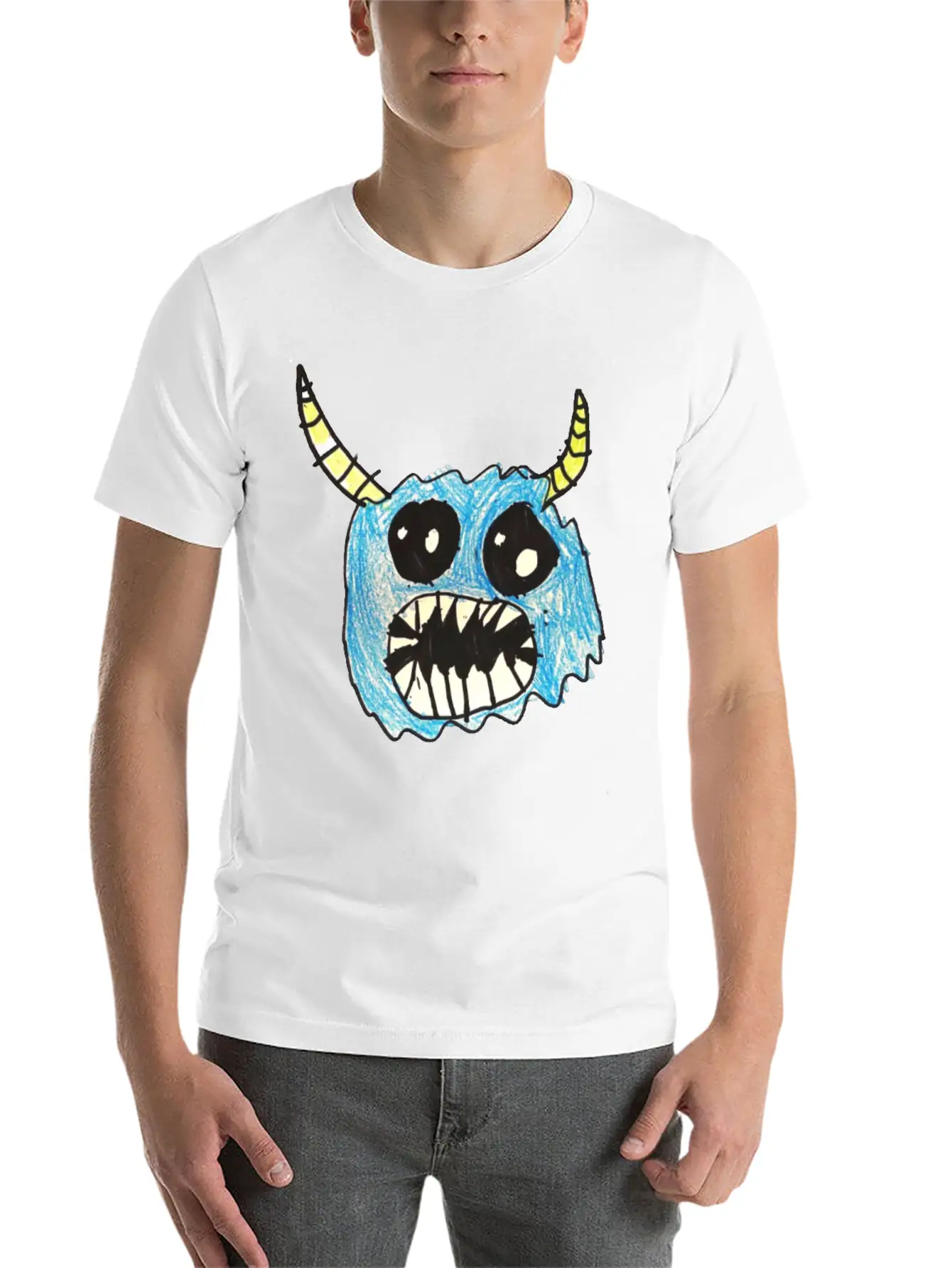 Blue Monster Cute Classic Cotton Tee – Unisex Comfort For Any Season