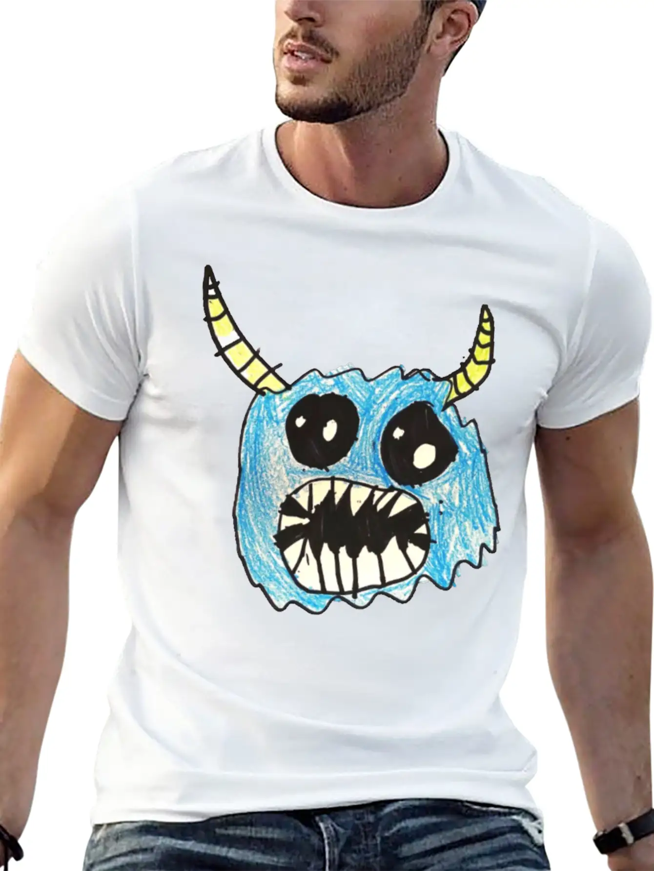 Blue Monster Cute Classic Cotton Tee – Unisex Comfort For Any Season