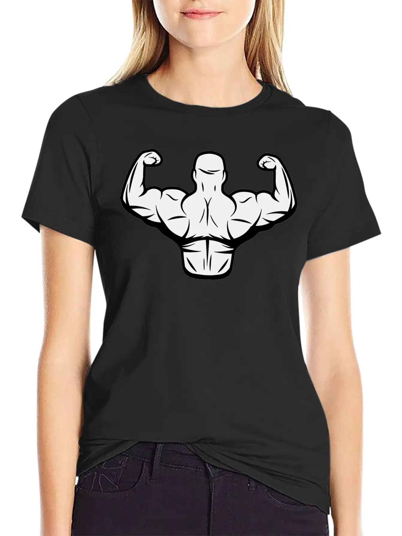 Bodybuilder Flexing Classic Cotton Tee – Unisex Comfort For Any Season