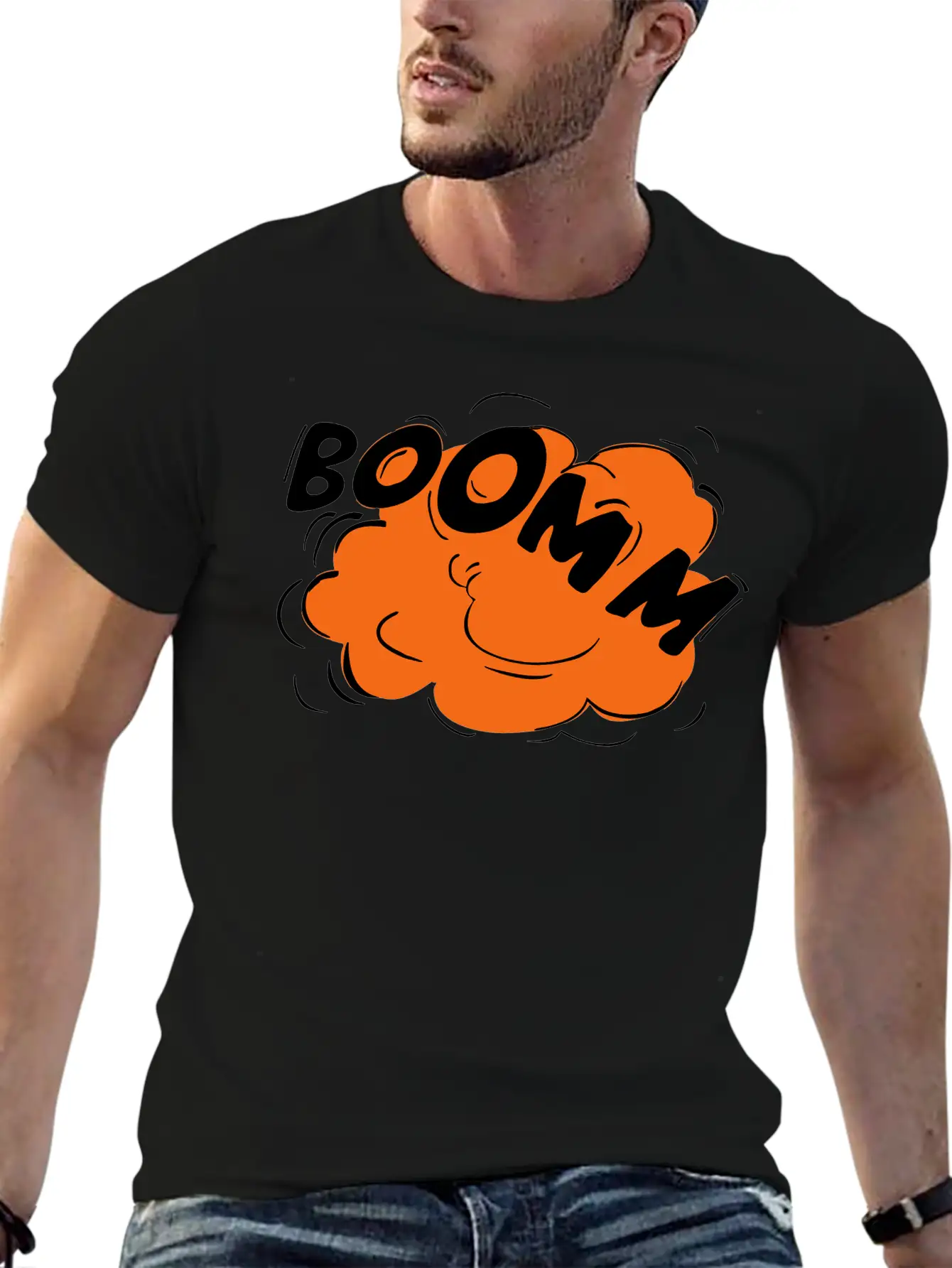 "BOOMM"! Cartoon Explosion Lightweight Cotton T-Shirt – Daily Comfort Graphic Shirt