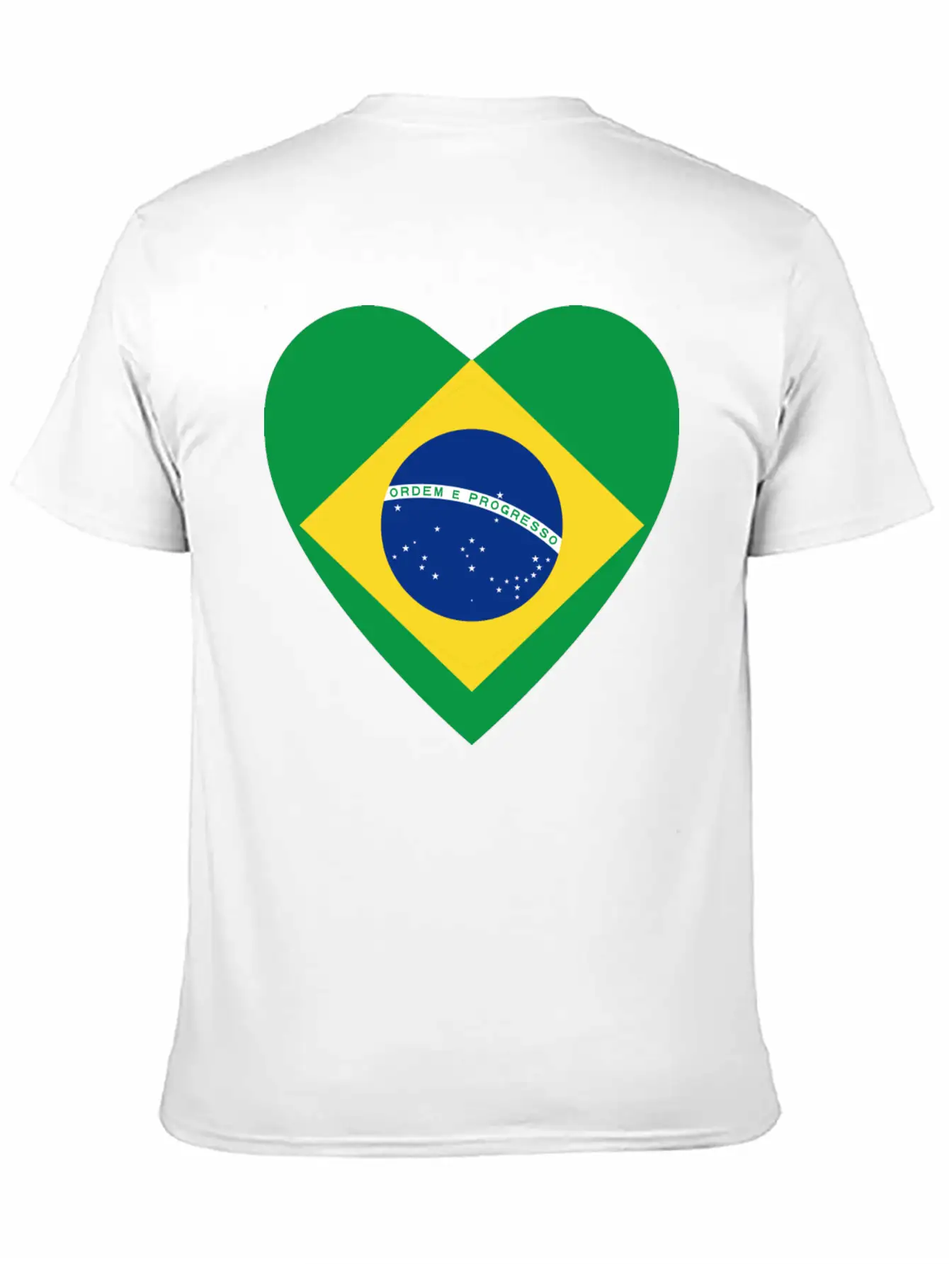 Brazil Flag Heart Casual Graphic T-Shirt – Simple And Comfortable Daily Wear