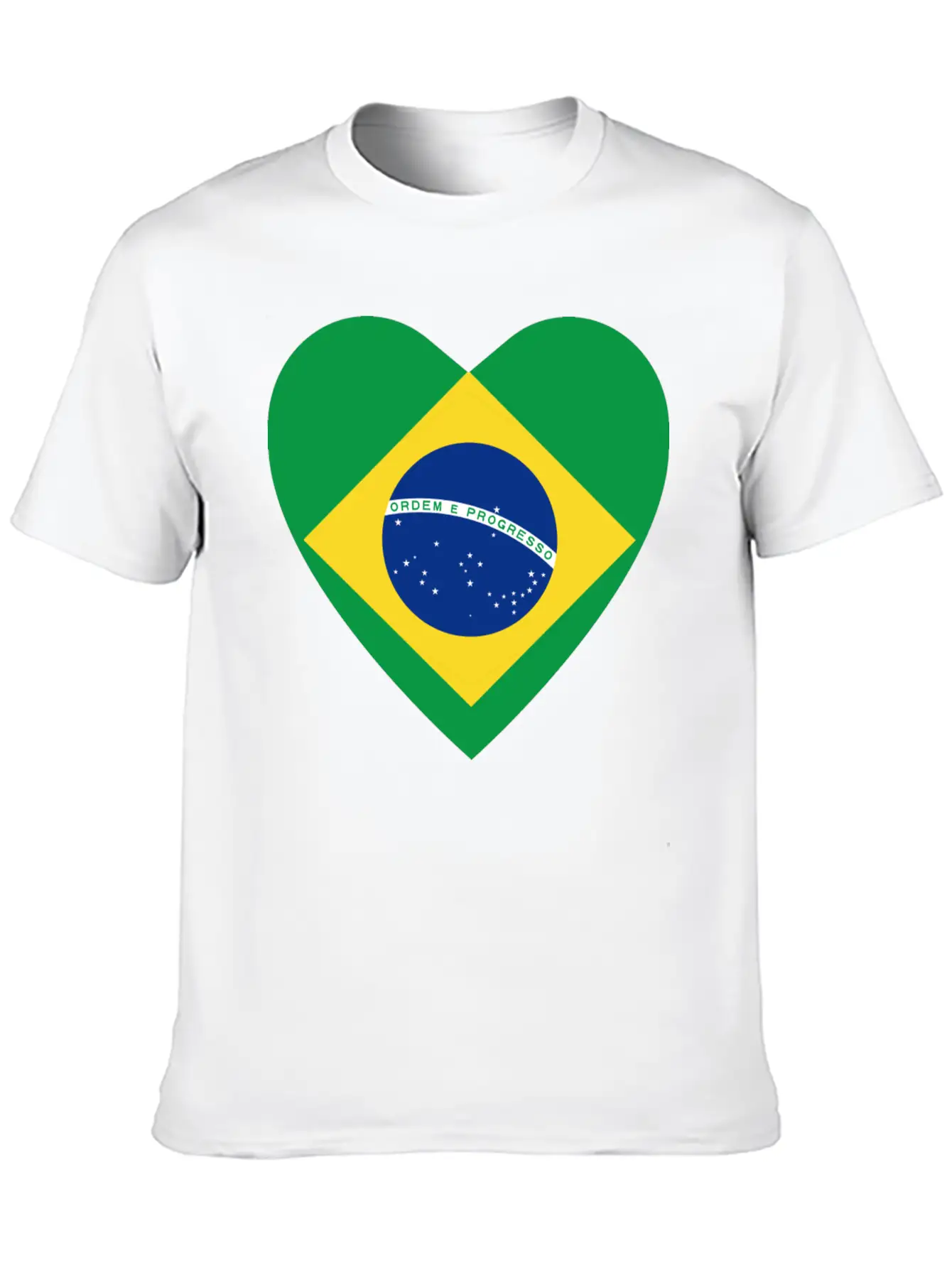 Brazil Flag Heart Casual Graphic T-Shirt – Simple And Comfortable Daily Wear