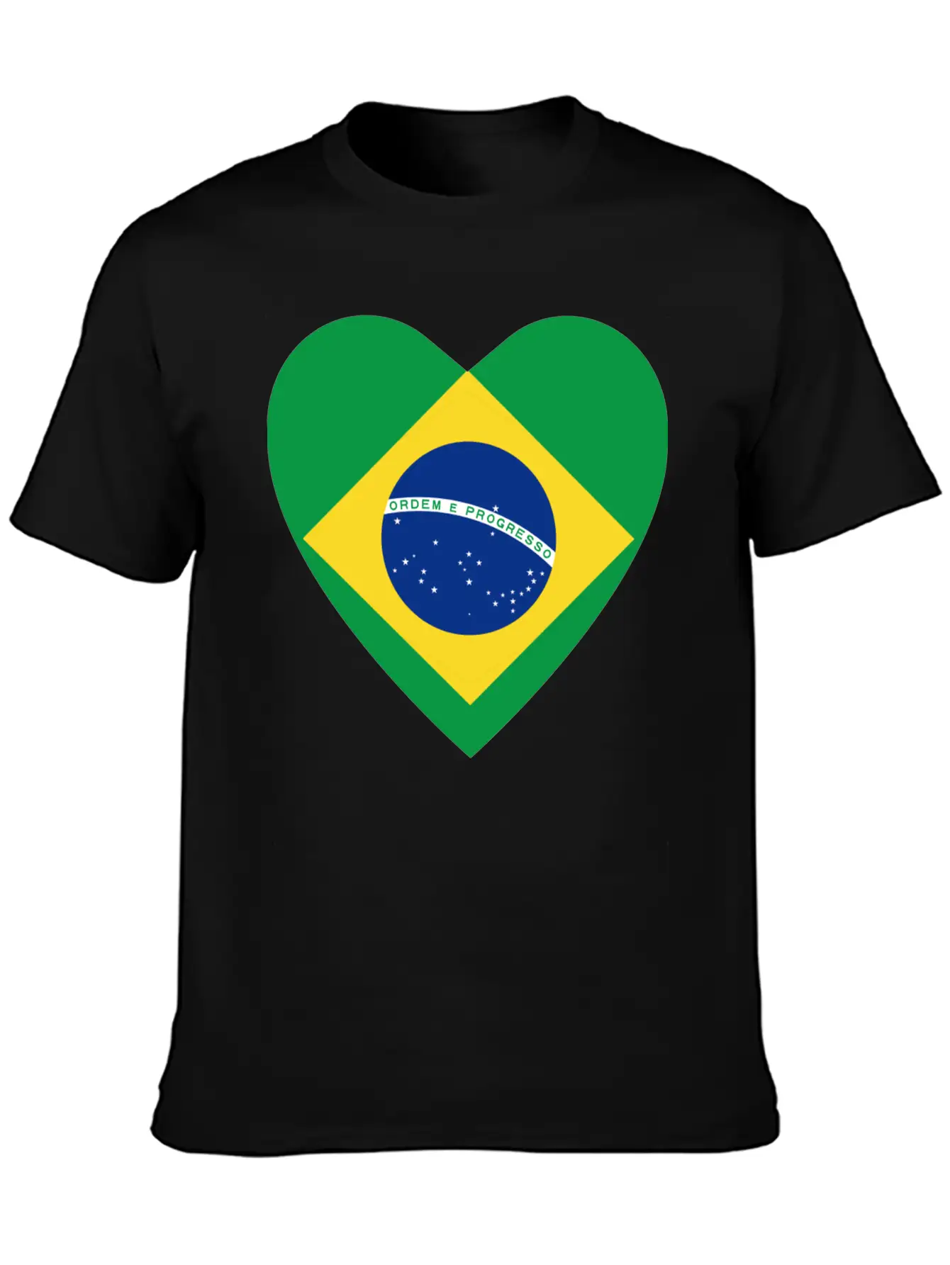 Brazil Flag Heart Casual Graphic T-Shirt – Simple And Comfortable Daily Wear