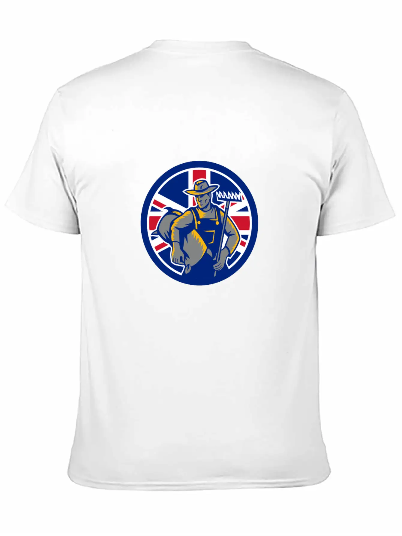 British Organic Farmer Union Jack Flag Icon Casual Graphic T-Shirt – Simple And Comfortable Daily Wear