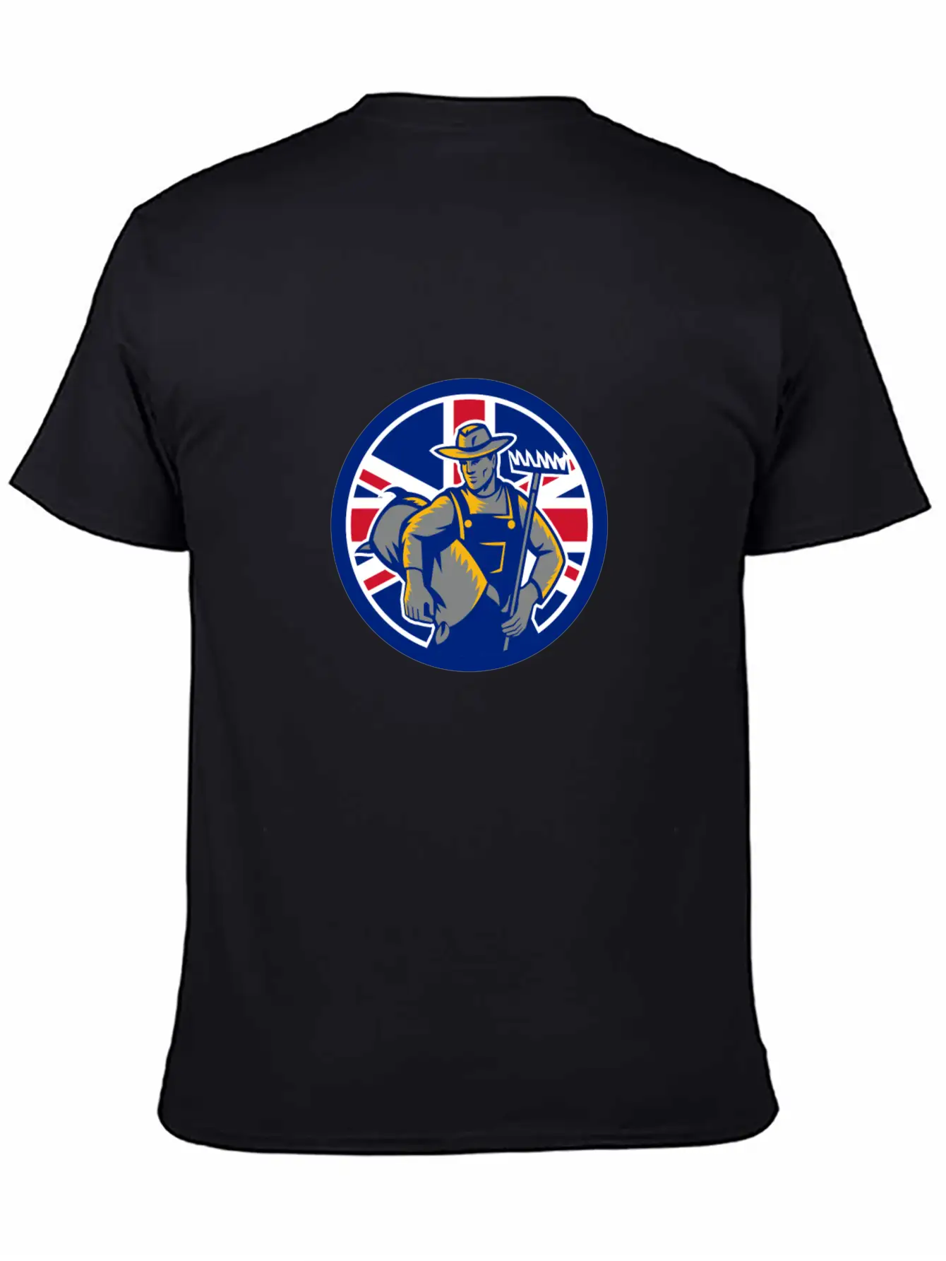 British Organic Farmer Union Jack Flag Icon Casual Graphic T-Shirt – Simple And Comfortable Daily Wear