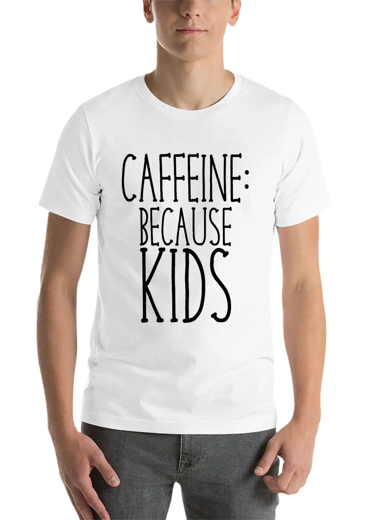 Caffeine Because Kids Casual Graphic T-Shirt – Simple And Comfortable Daily Wear