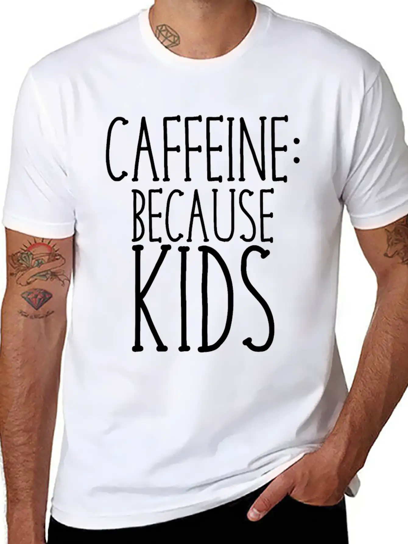 Caffeine Because Kids Casual Graphic T-Shirt – Simple And Comfortable Daily Wear