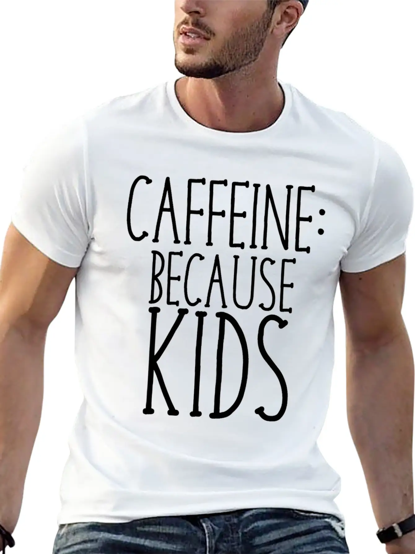 Caffeine Because Kids Casual Graphic T-Shirt – Simple And Comfortable Daily Wear