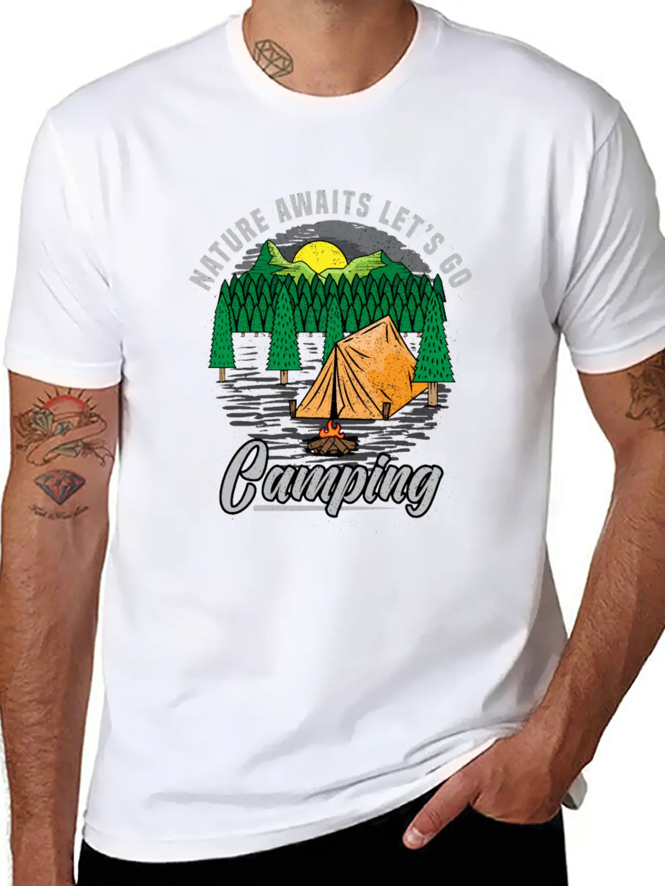 Camping Nature Camping Casual Graphic T-Shirt – Simple And Comfortable Daily Wear