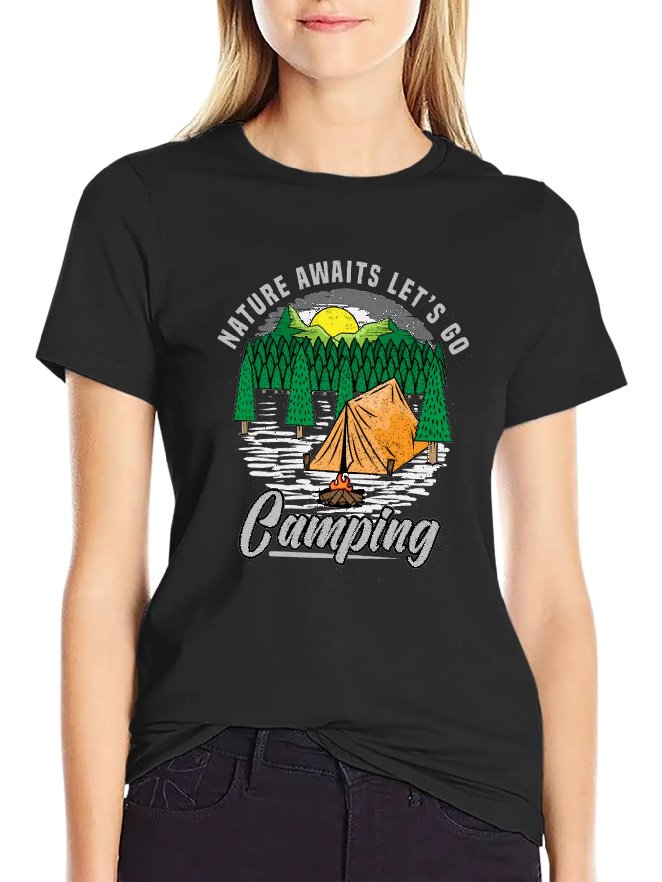 Camping Nature Camping Casual Graphic T-Shirt – Simple And Comfortable Daily Wear