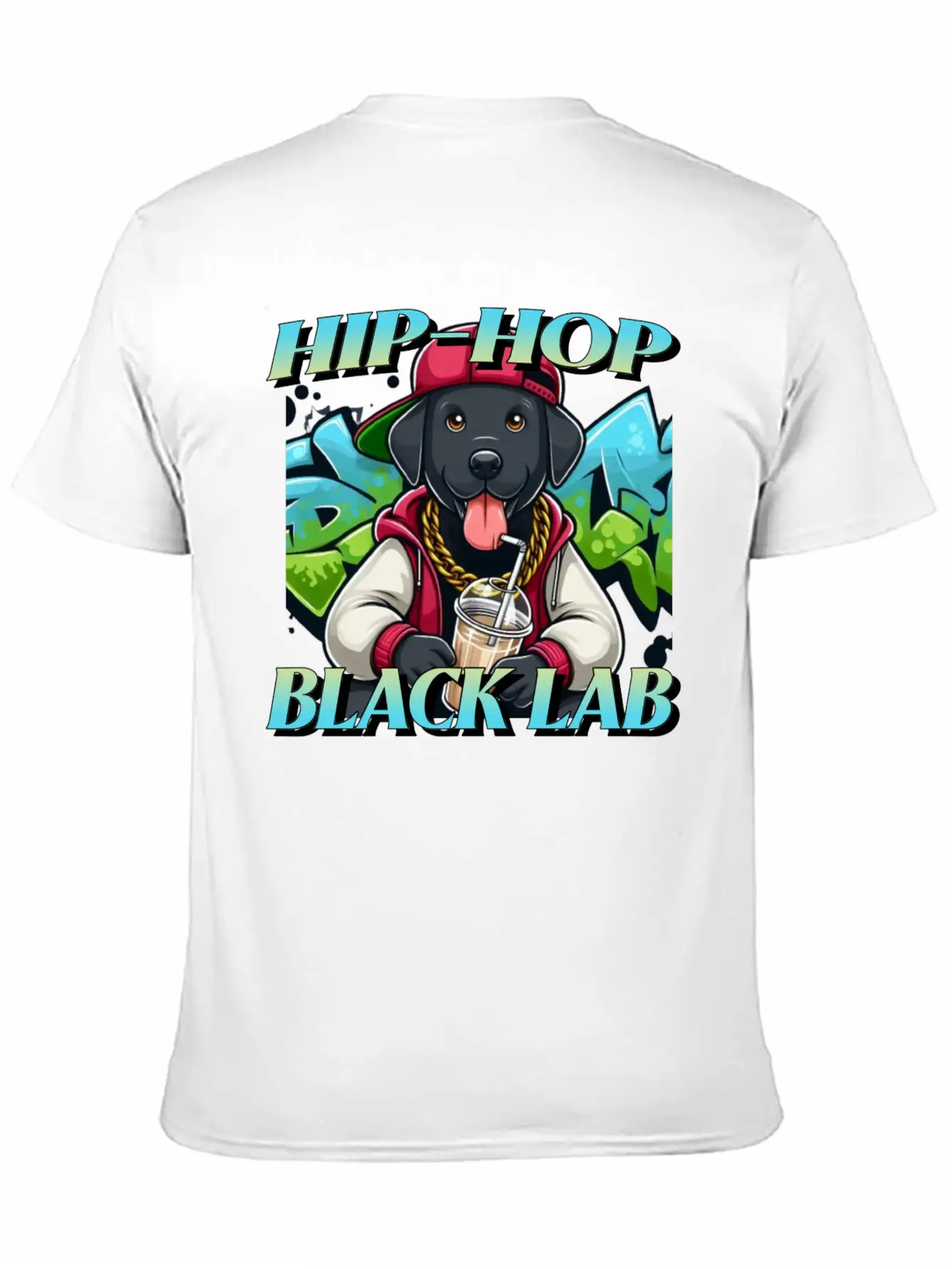 Cartoon Hip-hop Black Lab Dog Classic Cotton Tee – Unisex Comfort For Any Season