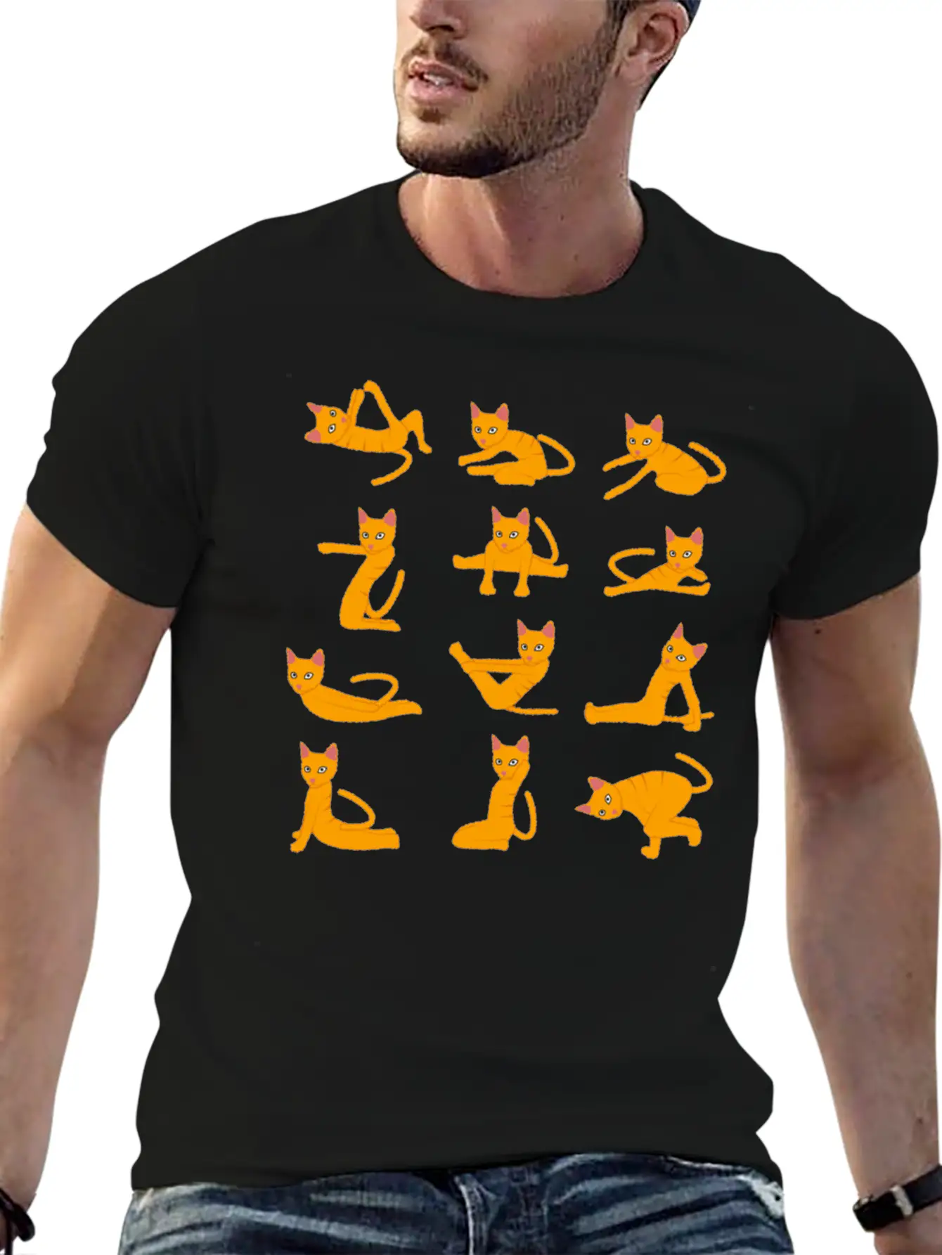 Cats Doing Yoga Mat Yoga Pillow Yoga Teacher Essential Unisex Summer Tee – Soft Cotton Casual Fit