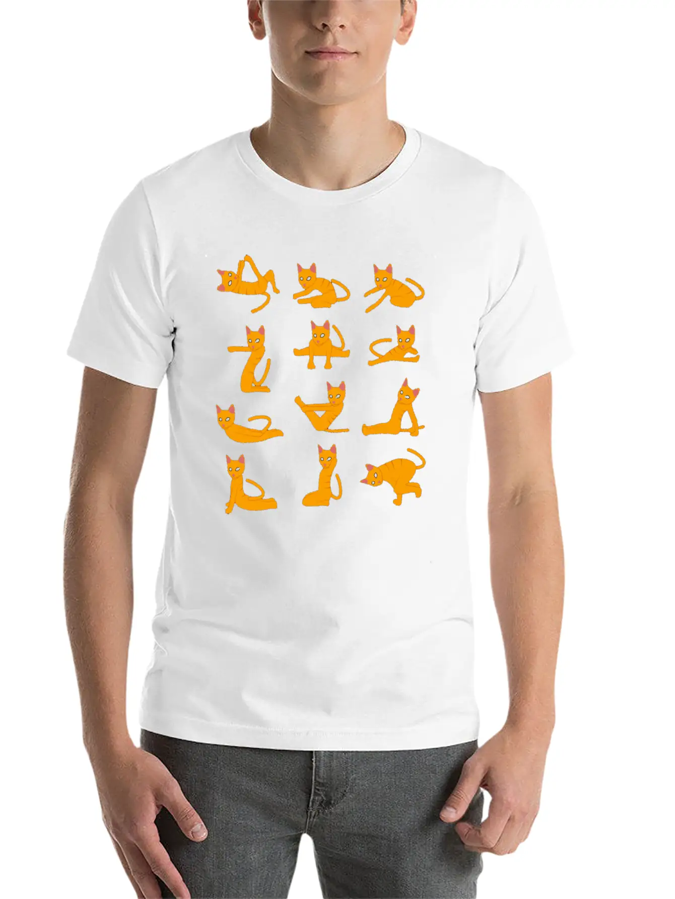 Cats Doing Yoga Mat Yoga Pillow Yoga Teacher Essential Unisex Summer Tee – Soft Cotton Casual Fit