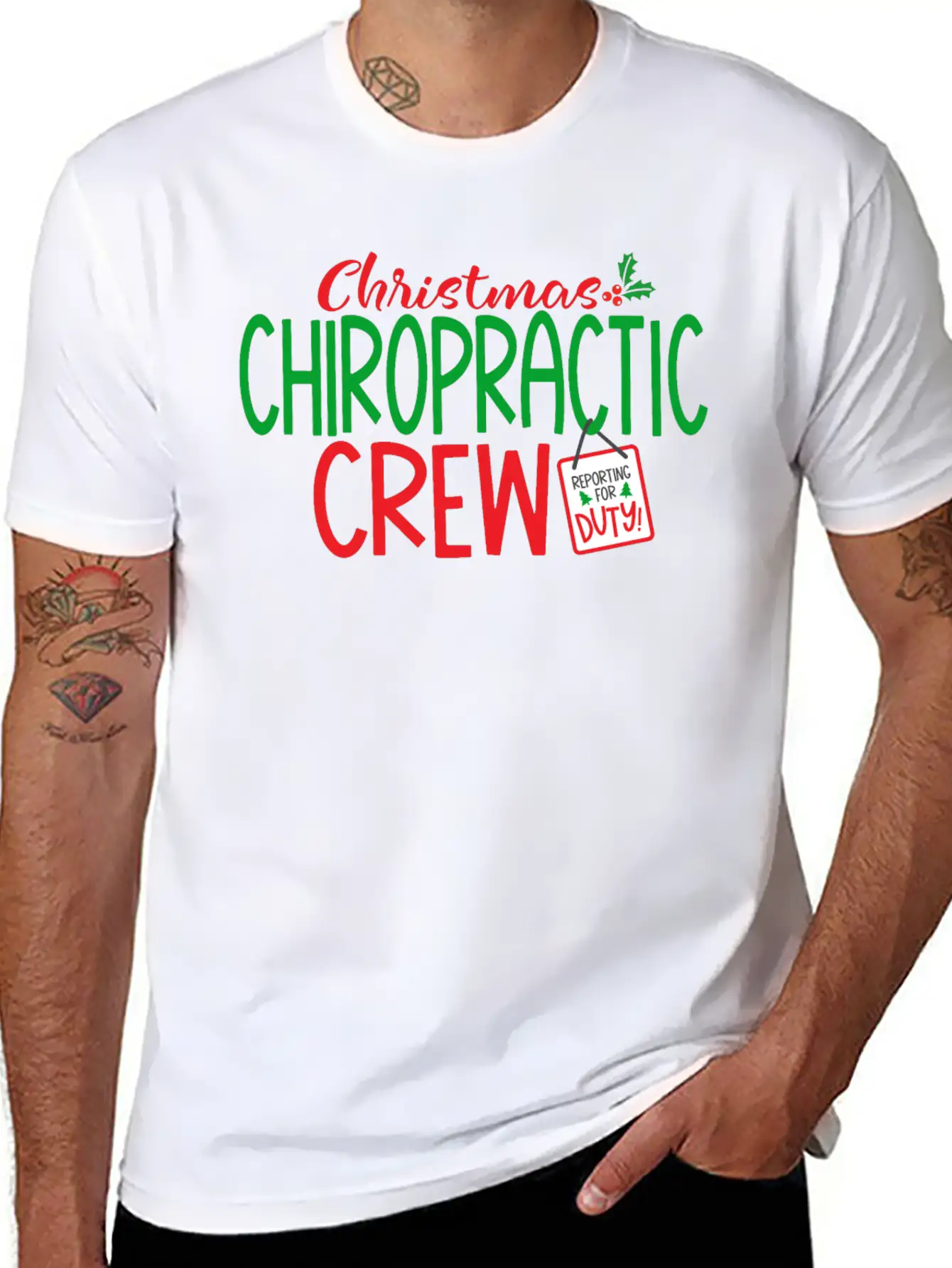 Christmas Chiropractor, Chiropractic Classic Cotton Tee – Unisex Comfort For Any Season