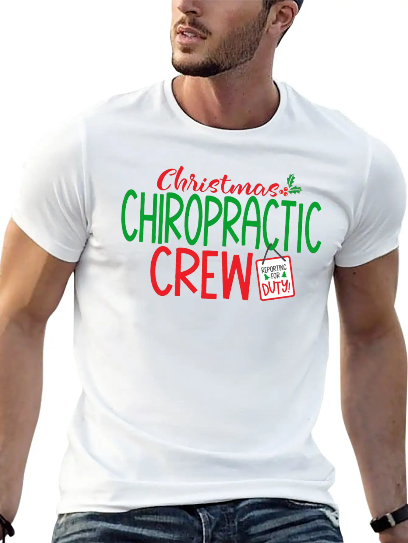 Christmas Chiropractor, Chiropractic Classic Cotton Tee – Unisex Comfort For Any Season