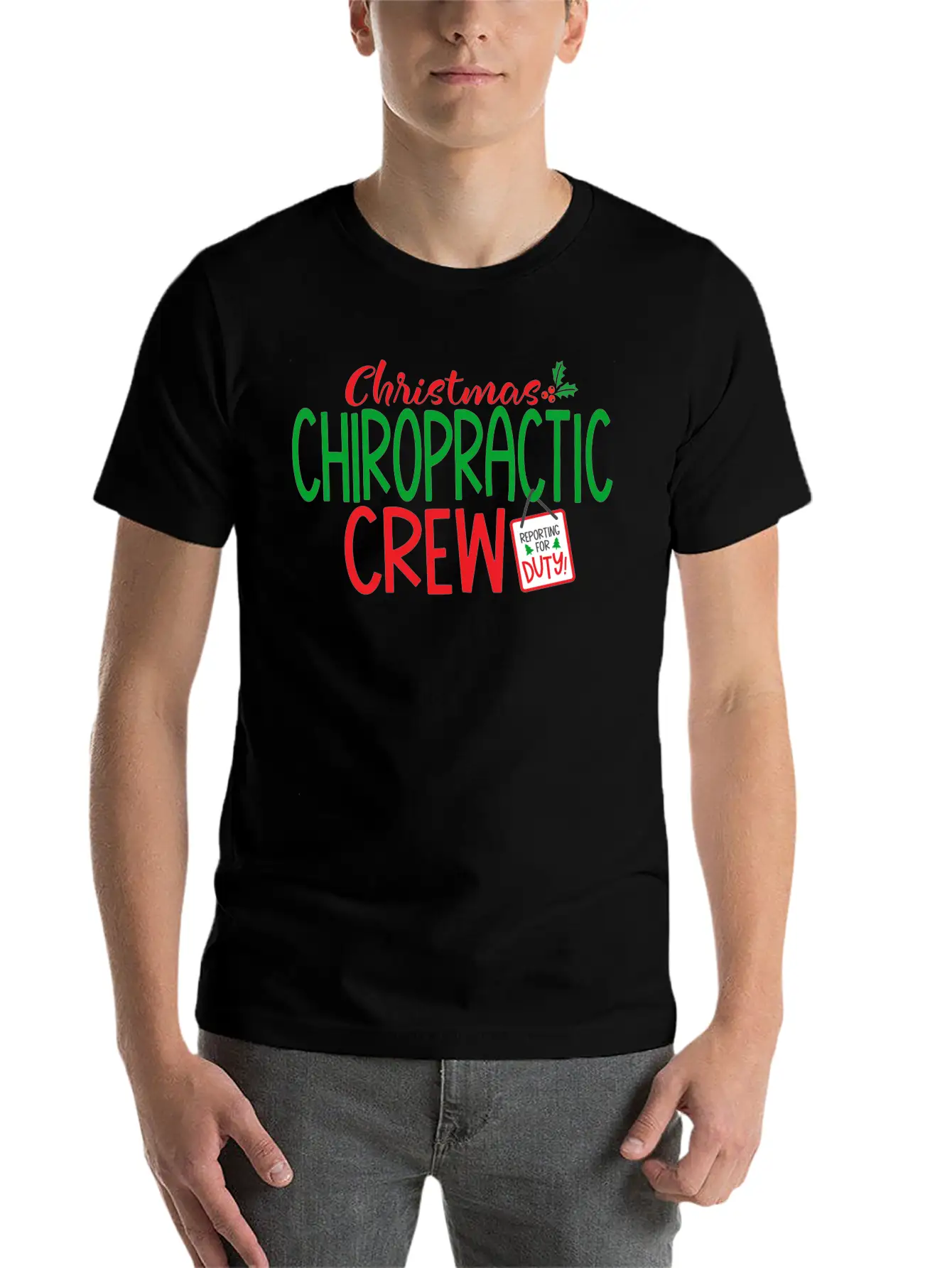 Christmas Chiropractor, Chiropractic Classic Cotton Tee – Unisex Comfort For Any Season