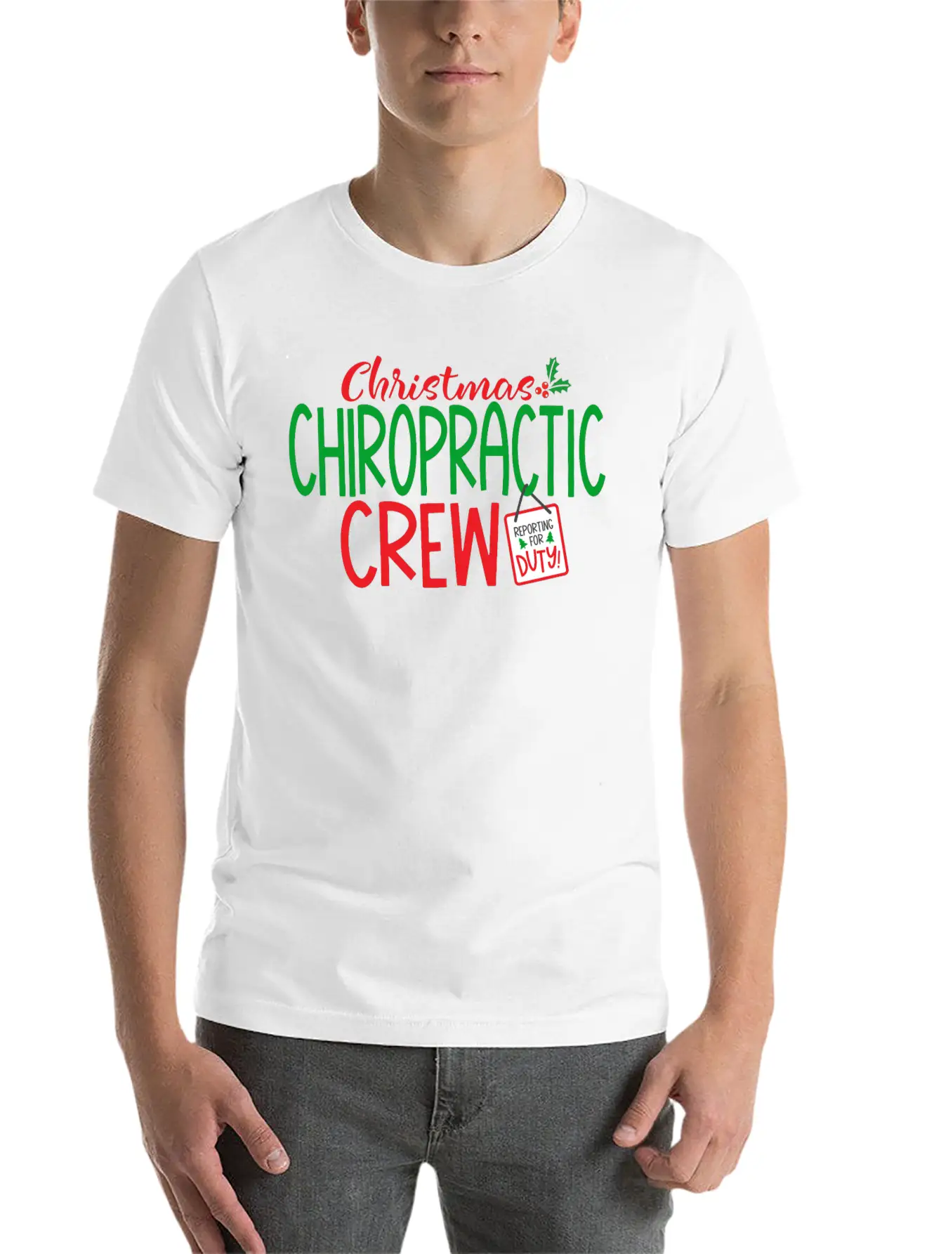 Christmas Chiropractor, Chiropractic Classic Cotton Tee – Unisex Comfort For Any Season