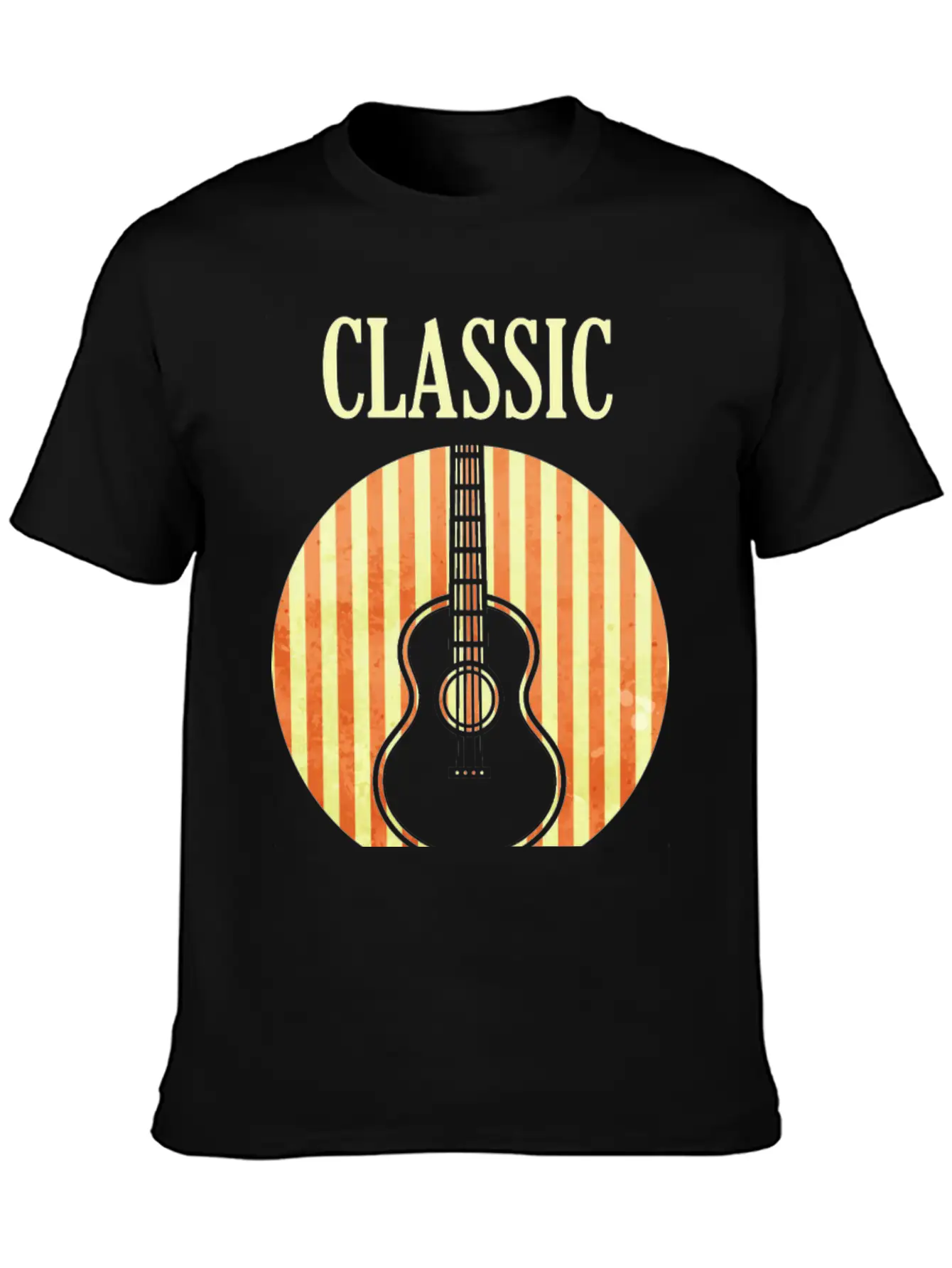 Classical Guitar And Also Blues Casual Graphic T-Shirt – Simple And Comfortable Daily Wear