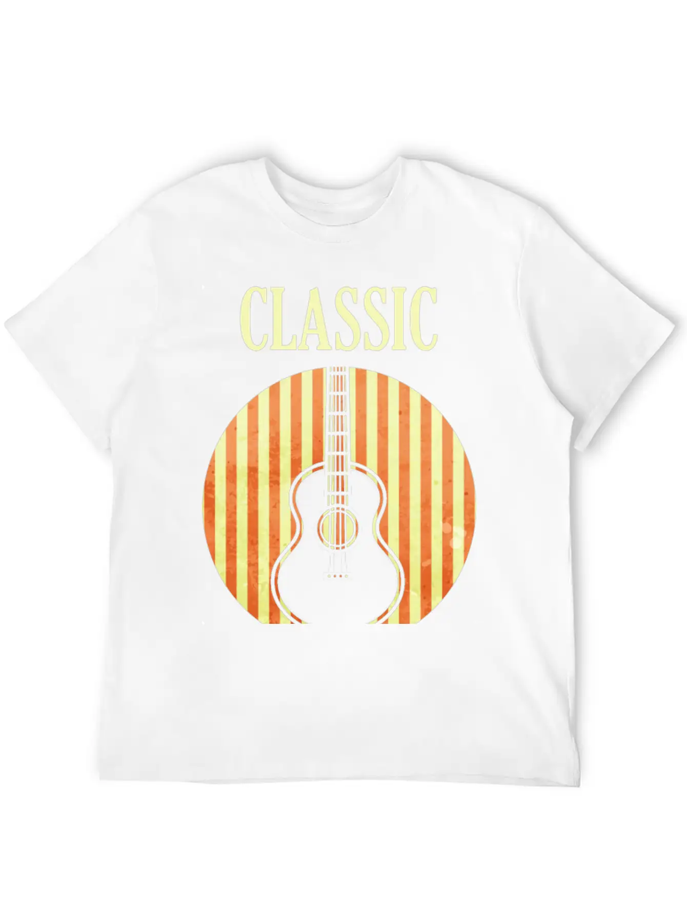 Classical Guitar And Also Blues Casual Graphic T-Shirt – Simple And Comfortable Daily Wear