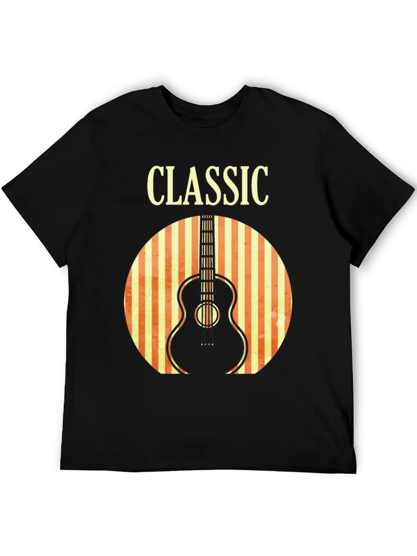 Classical Guitar And Also Blues Casual Graphic T-Shirt – Simple And Comfortable Daily Wear