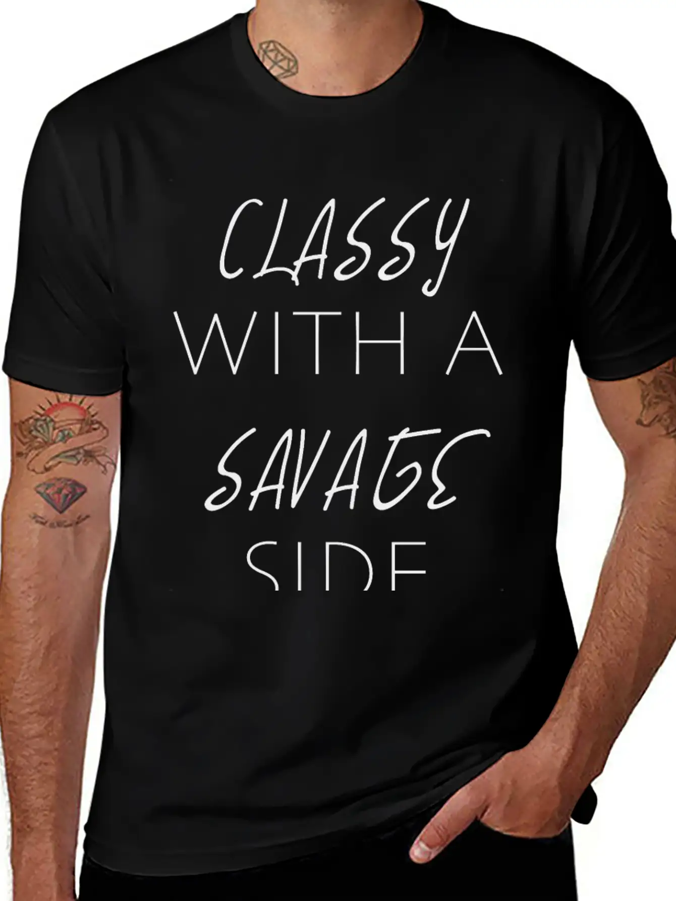 CLASSY WITH A SAVAGE SIDE Classic Cotton Tee – Unisex Comfort For Any Season