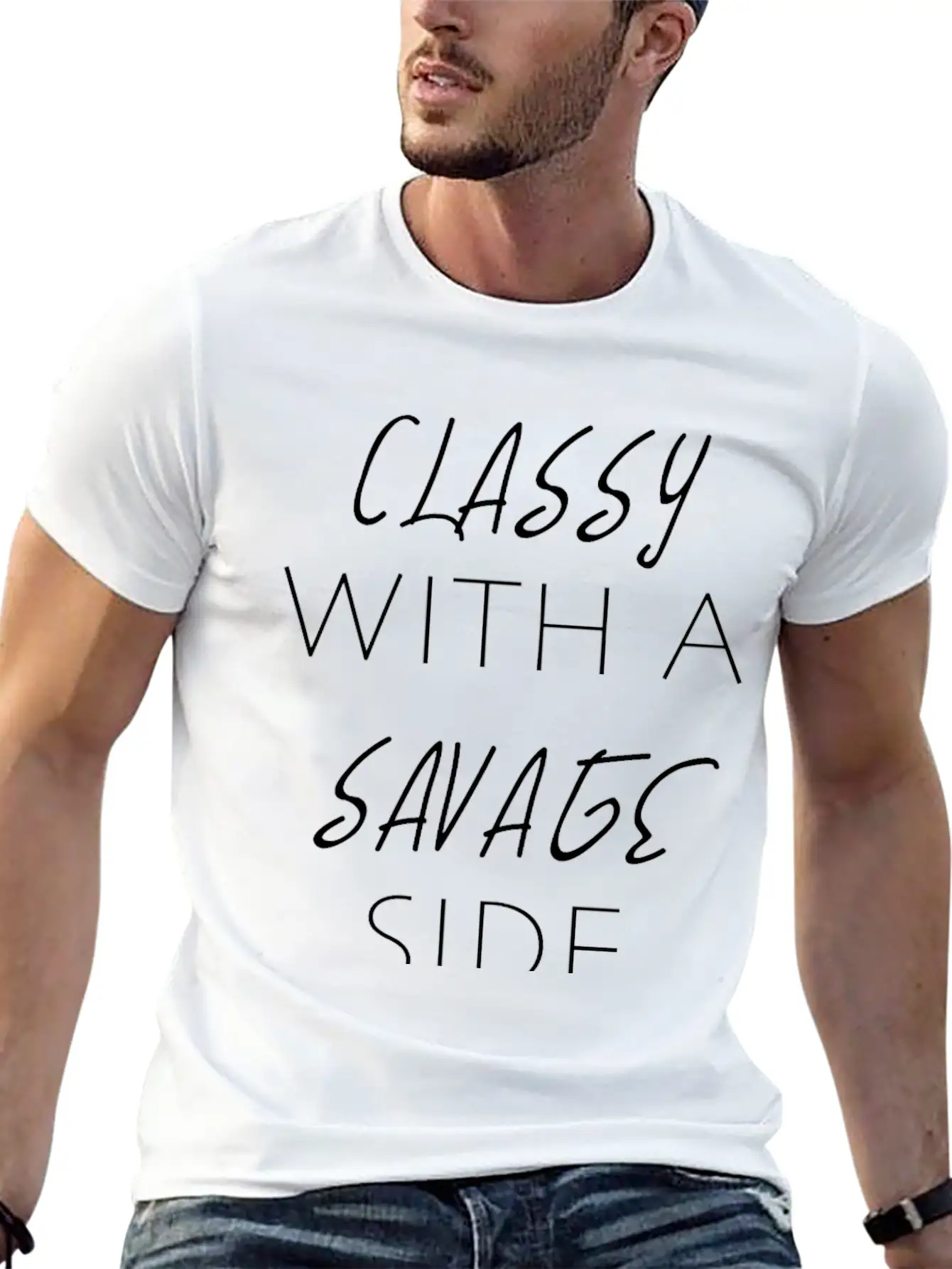 CLASSY WITH A SAVAGE SIDE Classic Cotton Tee – Unisex Comfort For Any Season