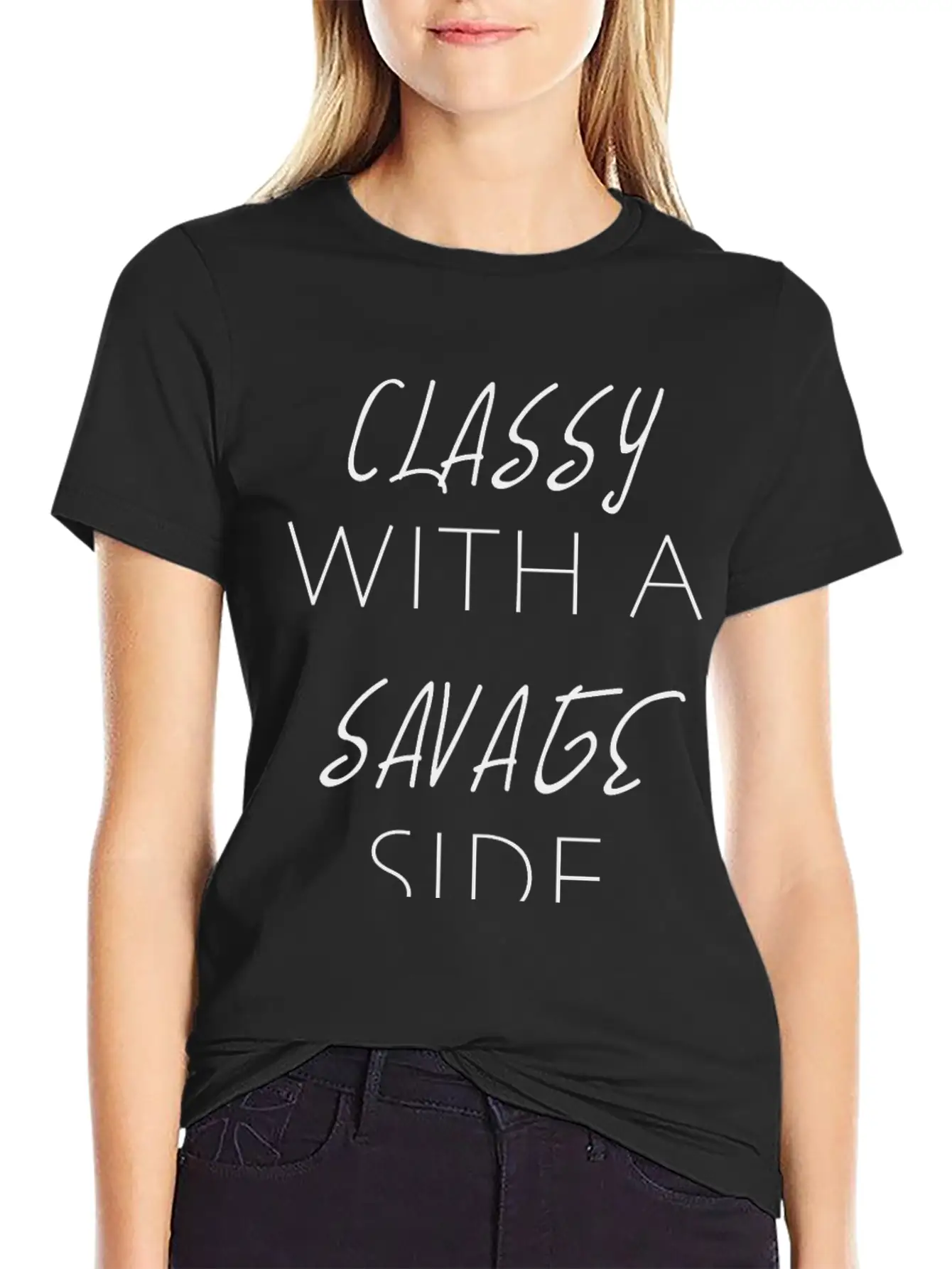 CLASSY WITH A SAVAGE SIDE Classic Cotton Tee – Unisex Comfort For Any Season
