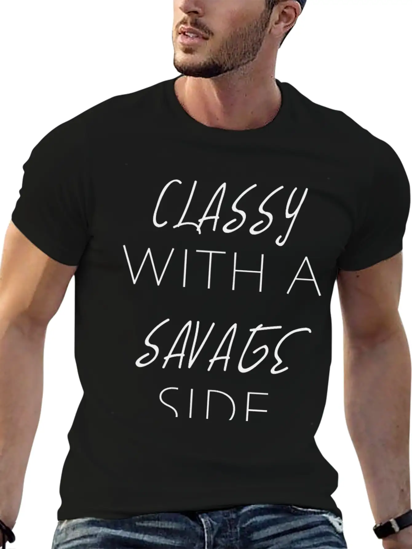CLASSY WITH A SAVAGE SIDE Classic Cotton Tee – Unisex Comfort For Any Season