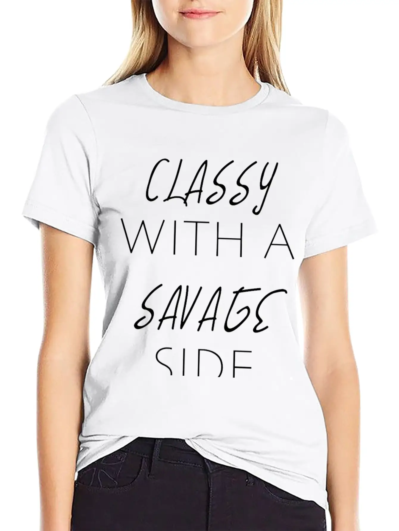 CLASSY WITH A SAVAGE SIDE Classic Cotton Tee – Unisex Comfort For Any Season