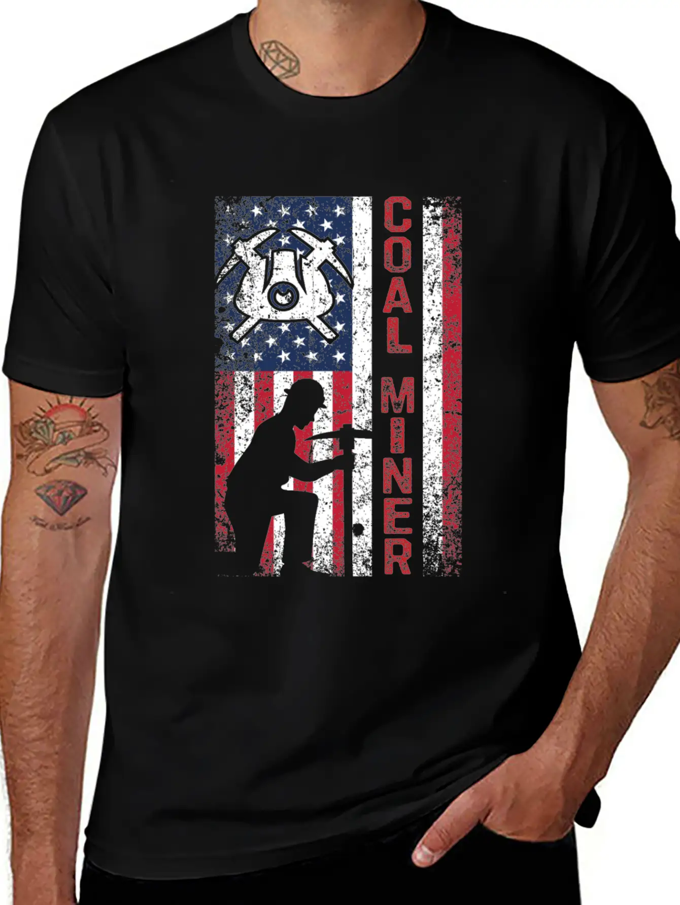 Coal Miner Mining American Flag USA Classic Cotton Tee – Unisex Comfort For Any Season