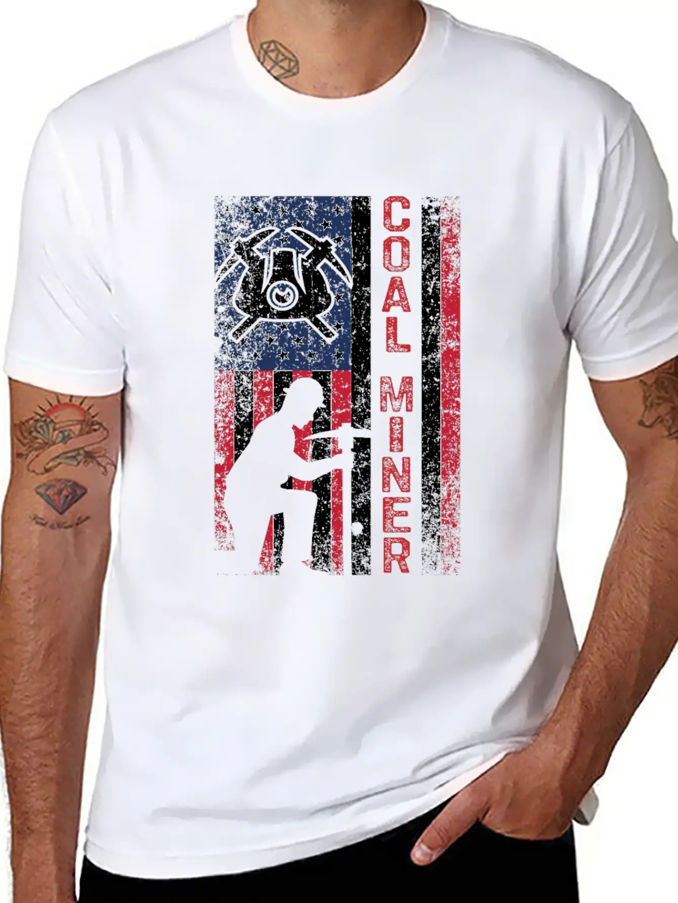 Coal Miner Mining American Flag USA Classic Cotton Tee – Unisex Comfort For Any Season