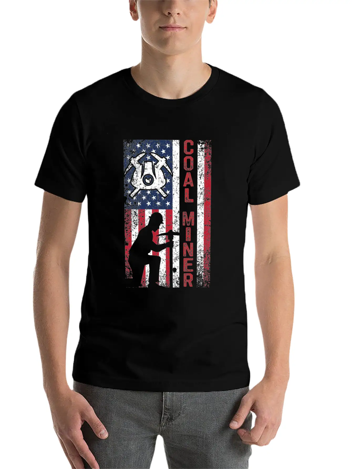 Coal Miner Mining American Flag USA Classic Cotton Tee – Unisex Comfort For Any Season
