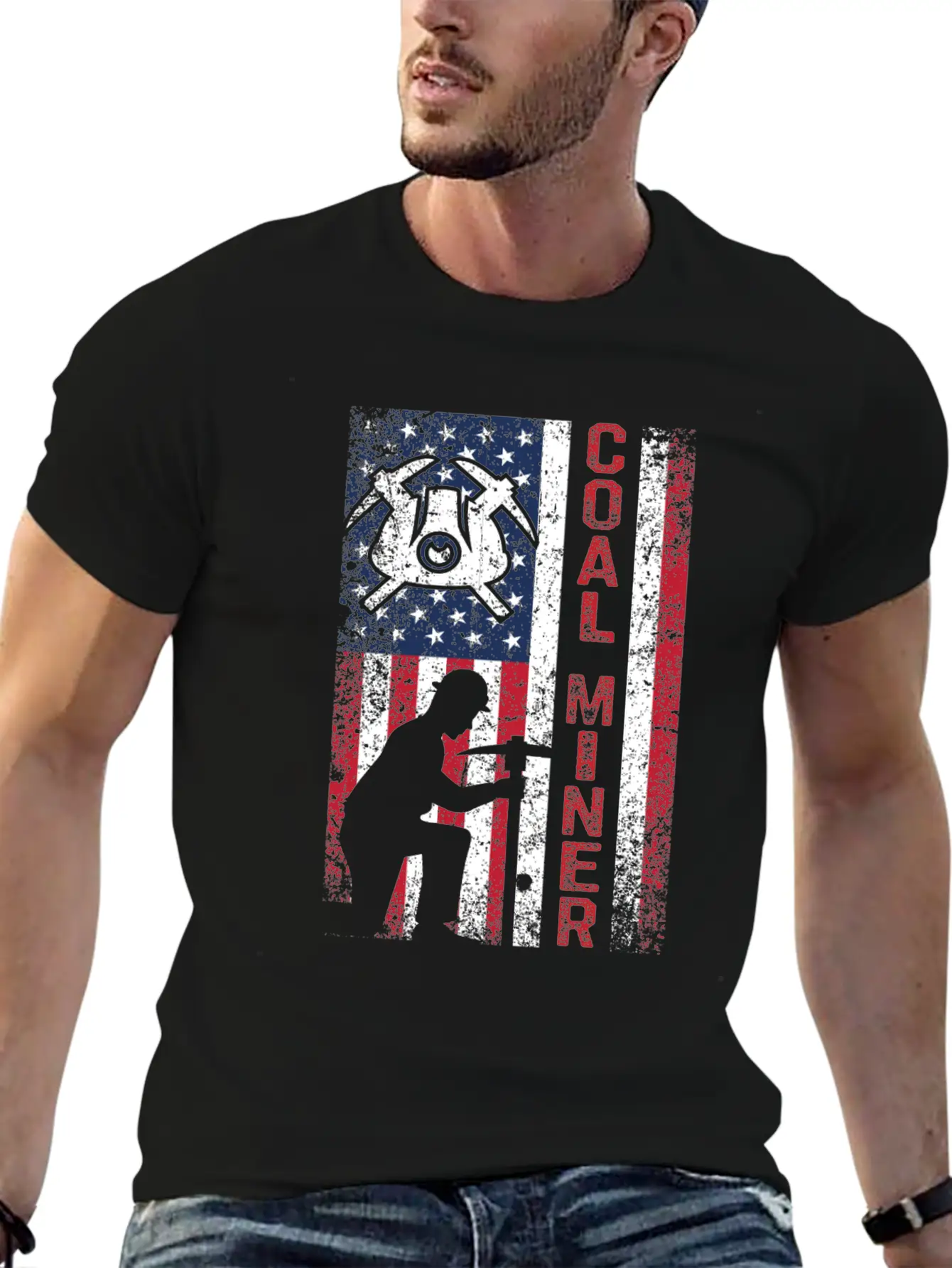 Coal Miner Mining American Flag USA Classic Cotton Tee – Unisex Comfort For Any Season