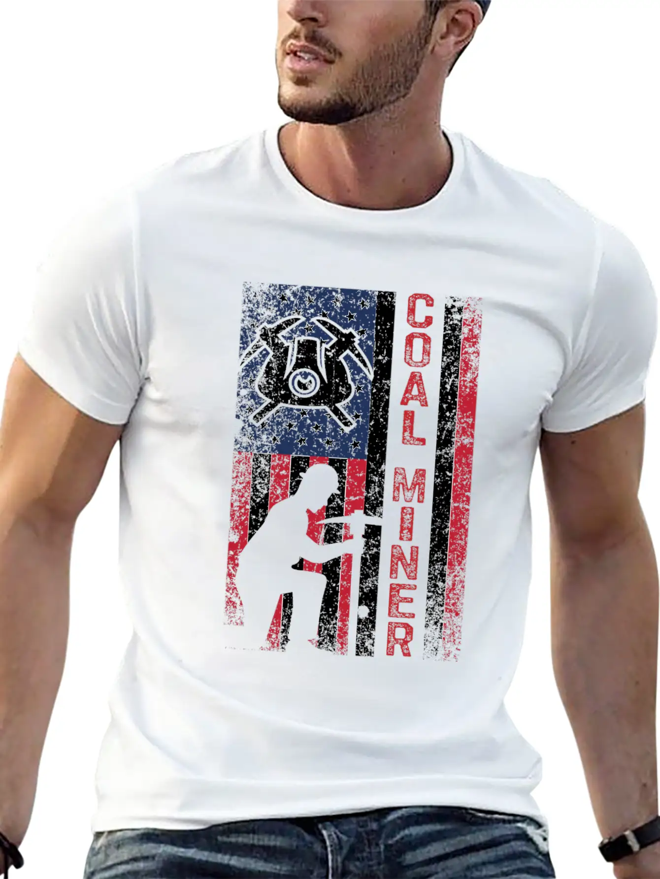 Coal Miner Mining American Flag USA Classic Cotton Tee – Unisex Comfort For Any Season
