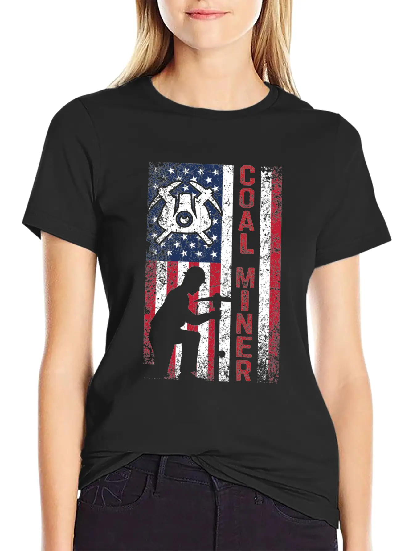 Coal Miner Mining American Flag USA Classic Cotton Tee – Unisex Comfort For Any Season