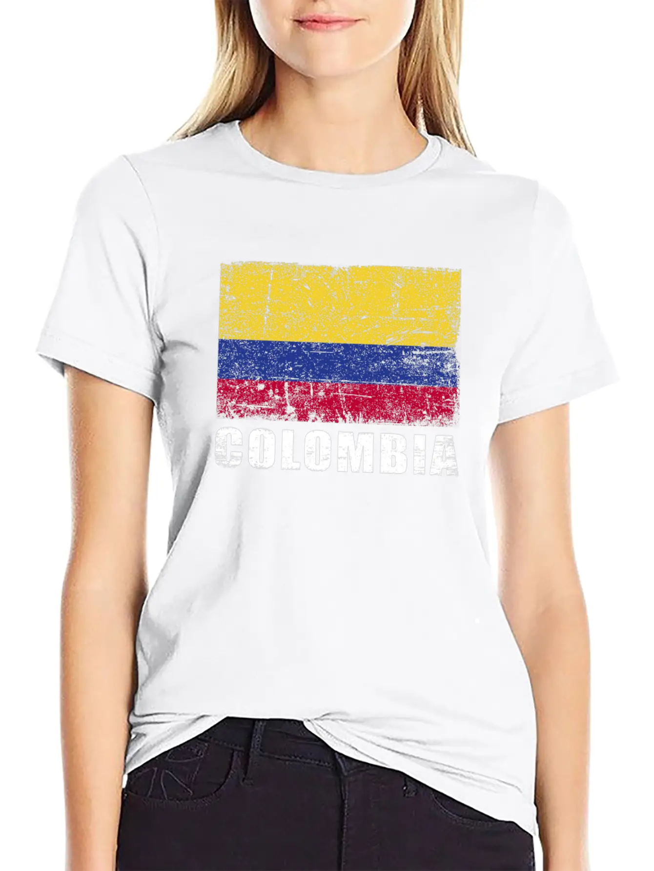 Colombia Flag Grunge Country Flag Colombia Classic Cotton Tee – Unisex Comfort For Any Season