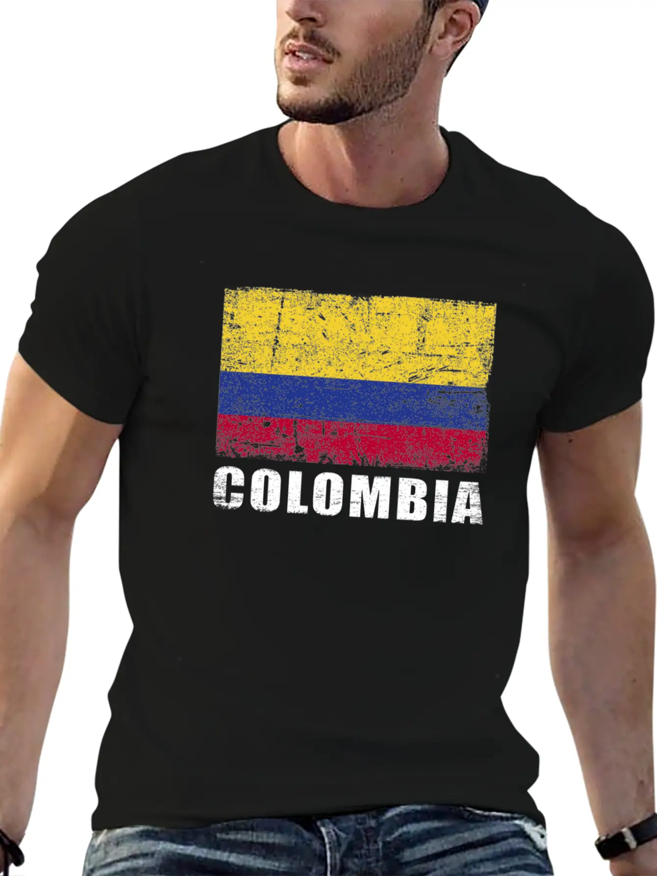 Colombia Flag Grunge Country Flag Colombia Classic Cotton Tee – Unisex Comfort For Any Season