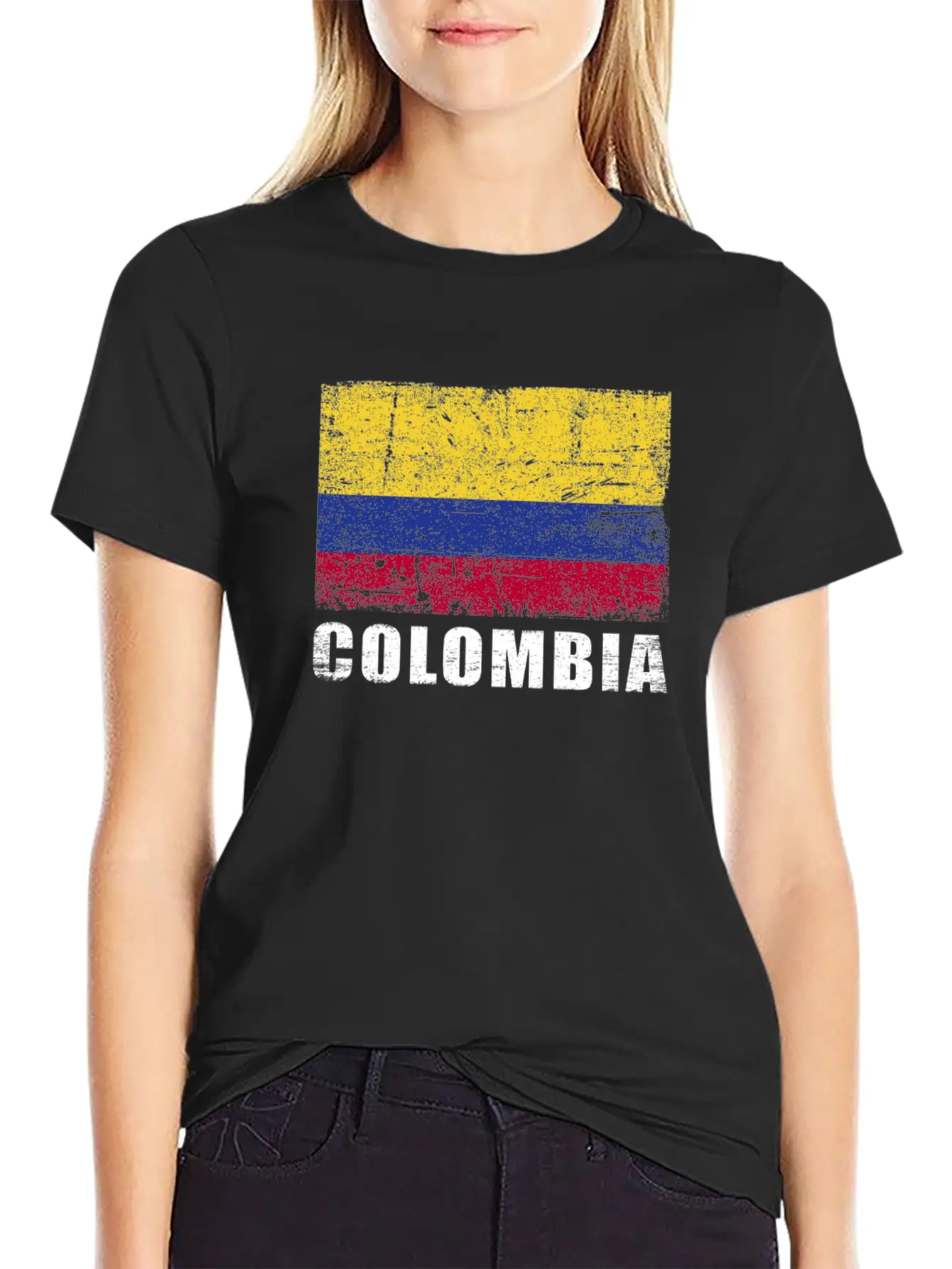Colombia Flag Grunge Country Flag Colombia Classic Cotton Tee – Unisex Comfort For Any Season