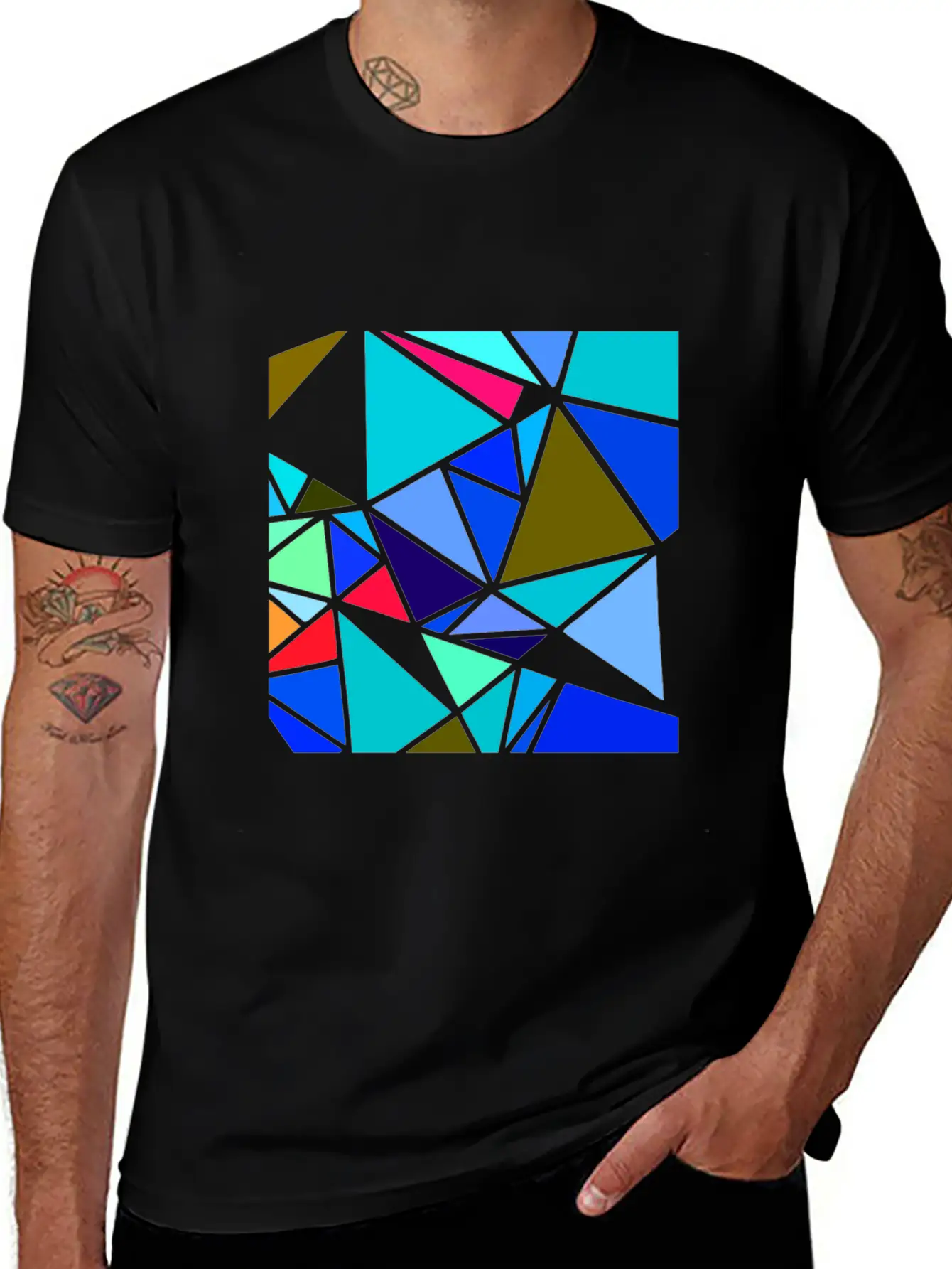 Colorful Mosaic Classic Cotton Tee – Unisex Comfort For Any Season