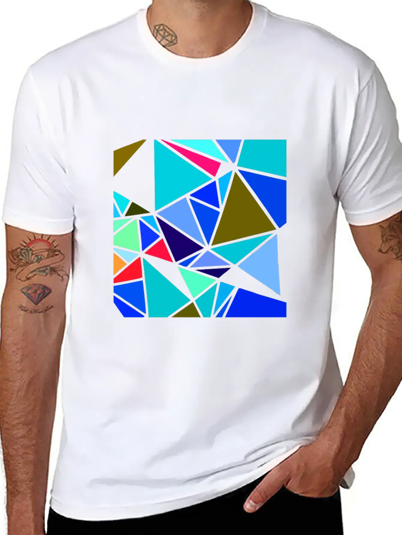 Colorful Mosaic Classic Cotton Tee – Unisex Comfort For Any Season