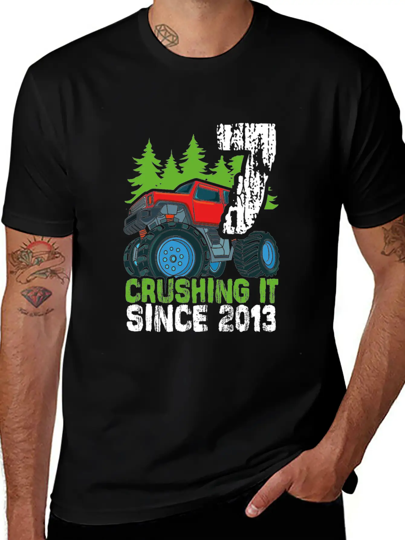 Crushing It Since 2013 Monster Truck 7 Years Old Classic Cotton Tee – Unisex Comfort For Any Season