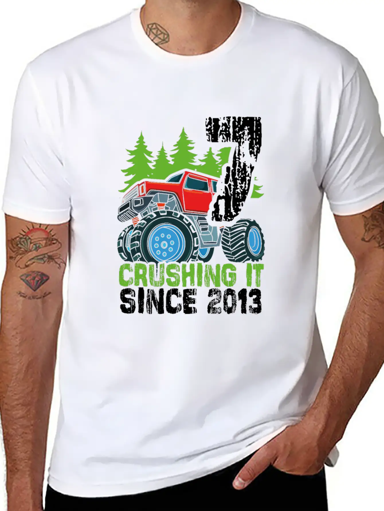 Crushing It Since 2013 Monster Truck 7 Years Old Classic Cotton Tee – Unisex Comfort For Any Season