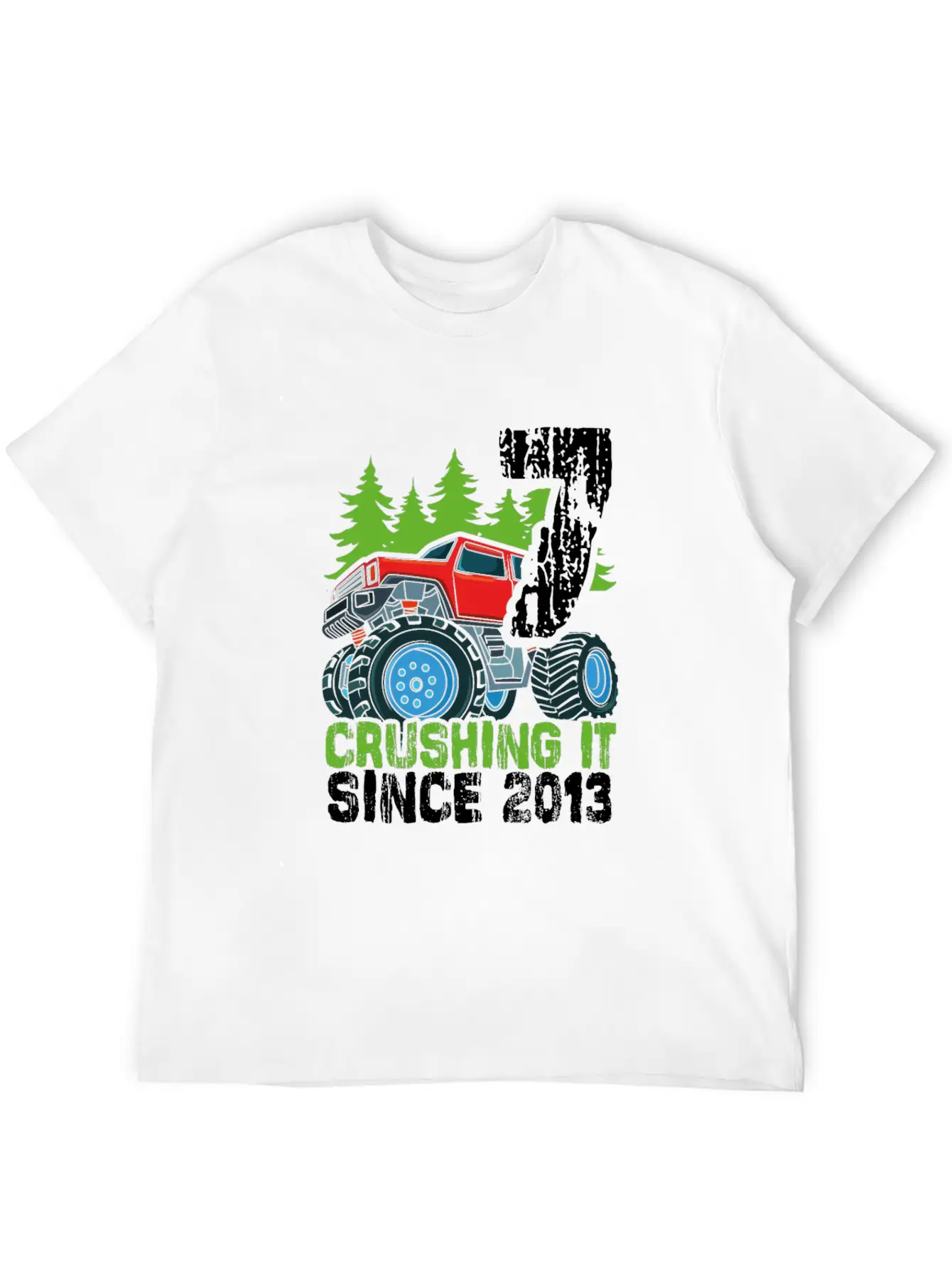 Crushing It Since 2013 Monster Truck 7 Years Old Classic Cotton Tee – Unisex Comfort For Any Season