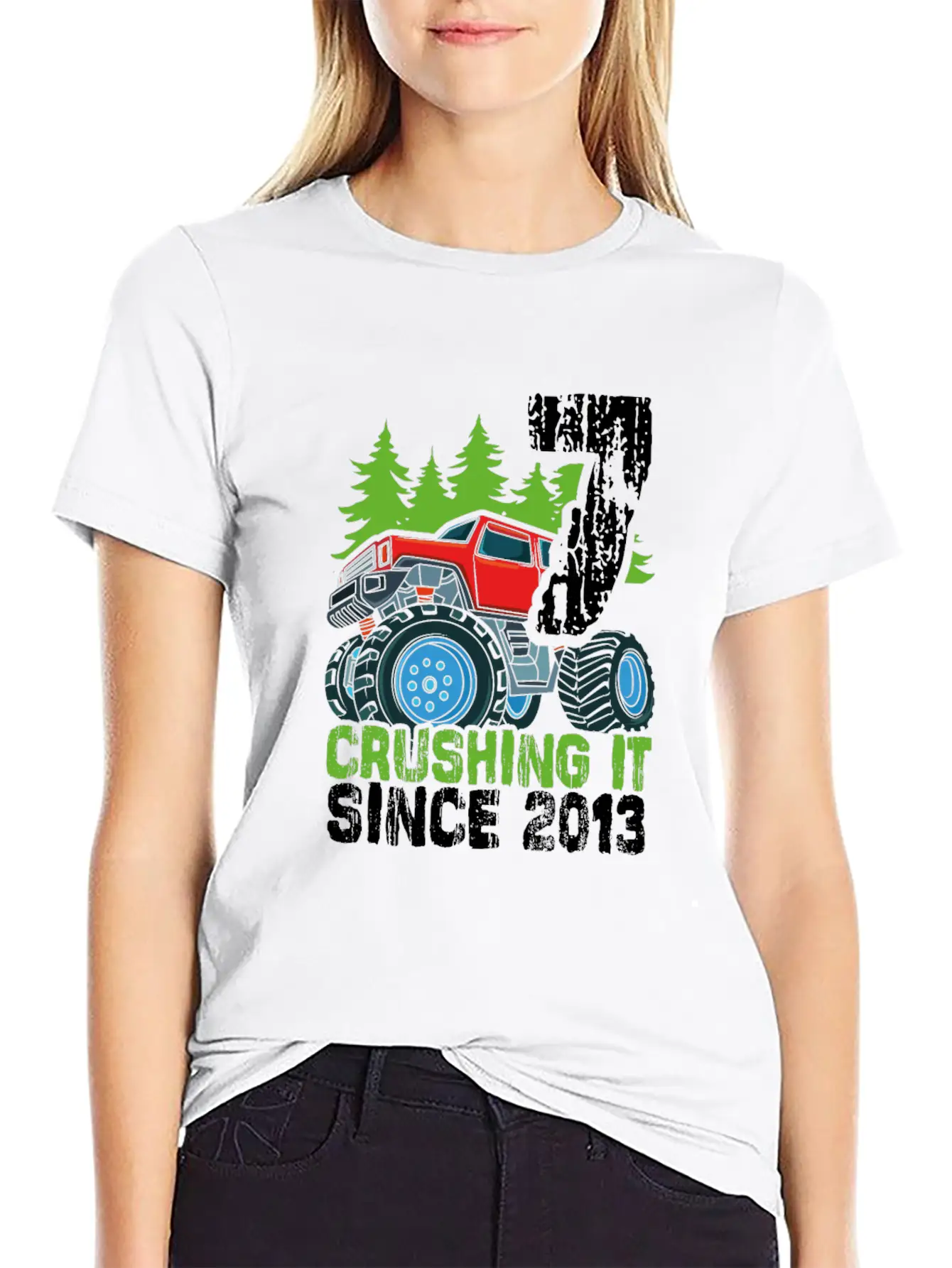 Crushing It Since 2013 Monster Truck 7 Years Old Classic Cotton Tee – Unisex Comfort For Any Season