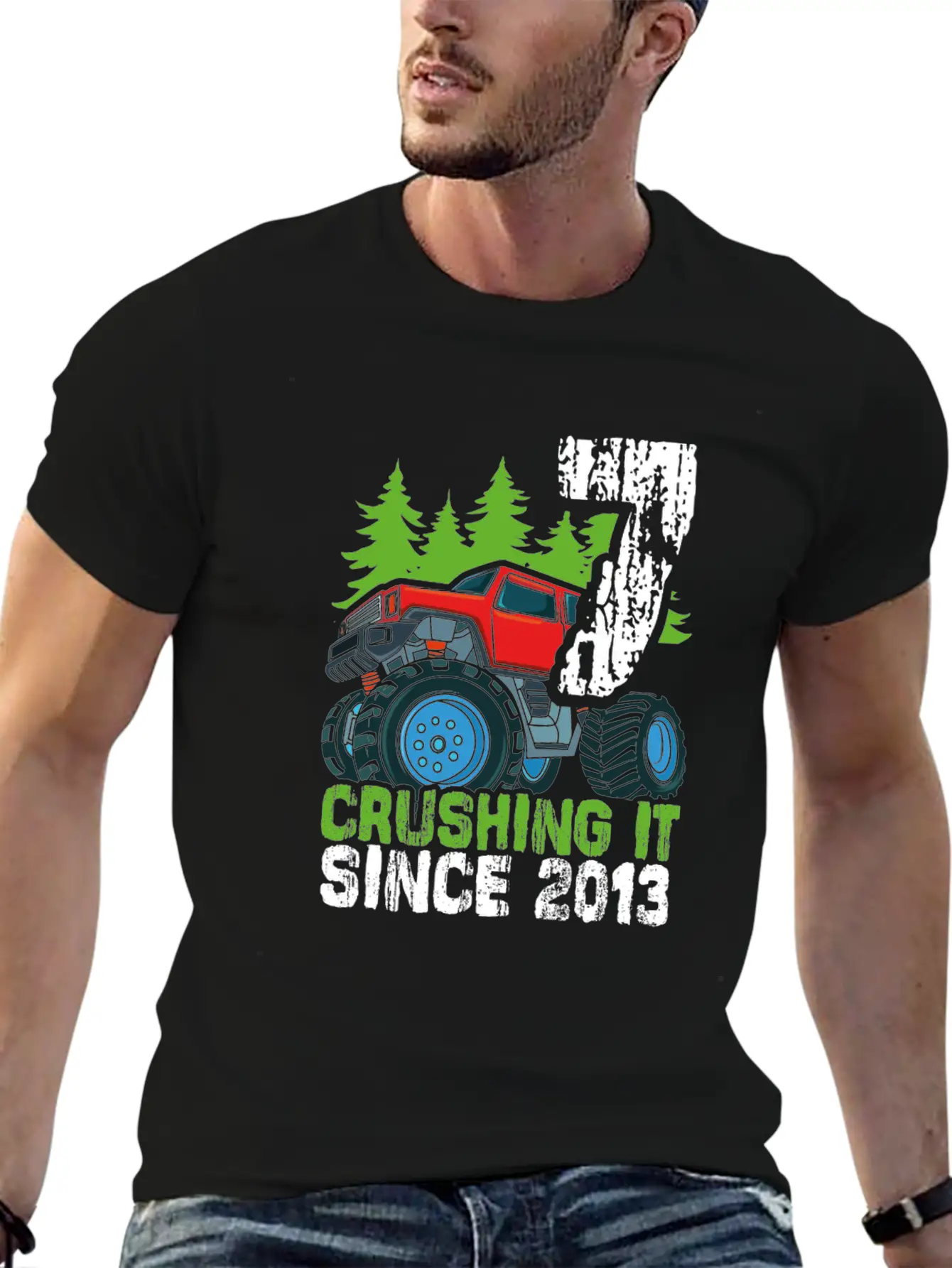 Crushing It Since 2013 Monster Truck 7 Years Old Classic Cotton Tee – Unisex Comfort For Any Season