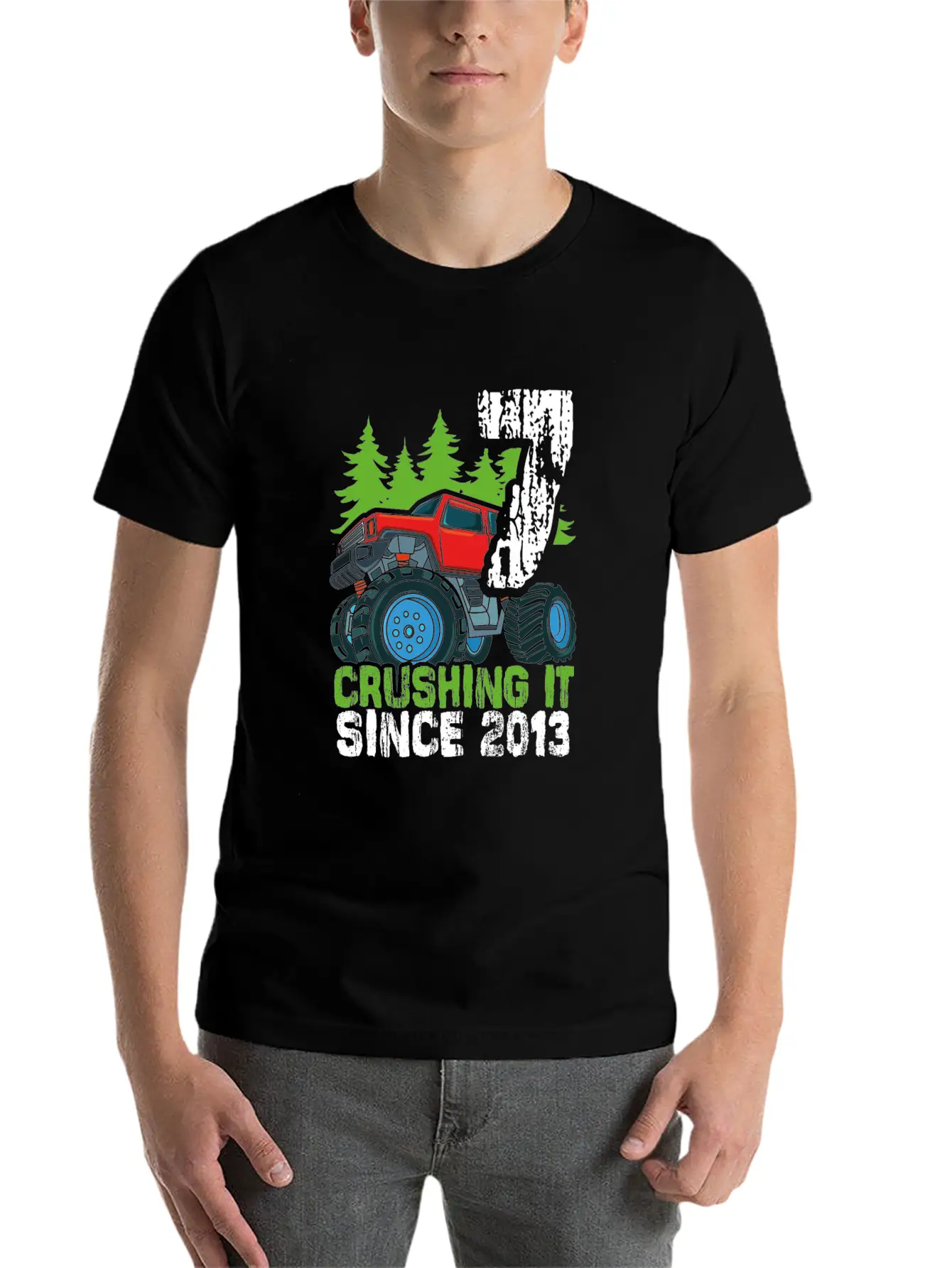 Crushing It Since 2013 Monster Truck 7 Years Old Classic Cotton Tee – Unisex Comfort For Any Season