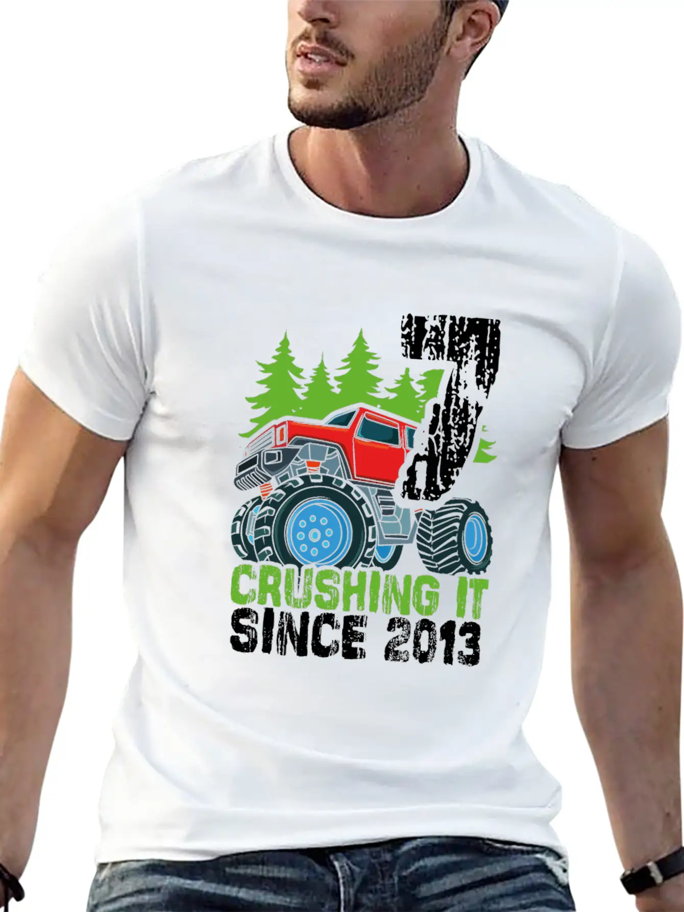 Crushing It Since 2013 Monster Truck 7 Years Old Classic Cotton Tee – Unisex Comfort For Any Season