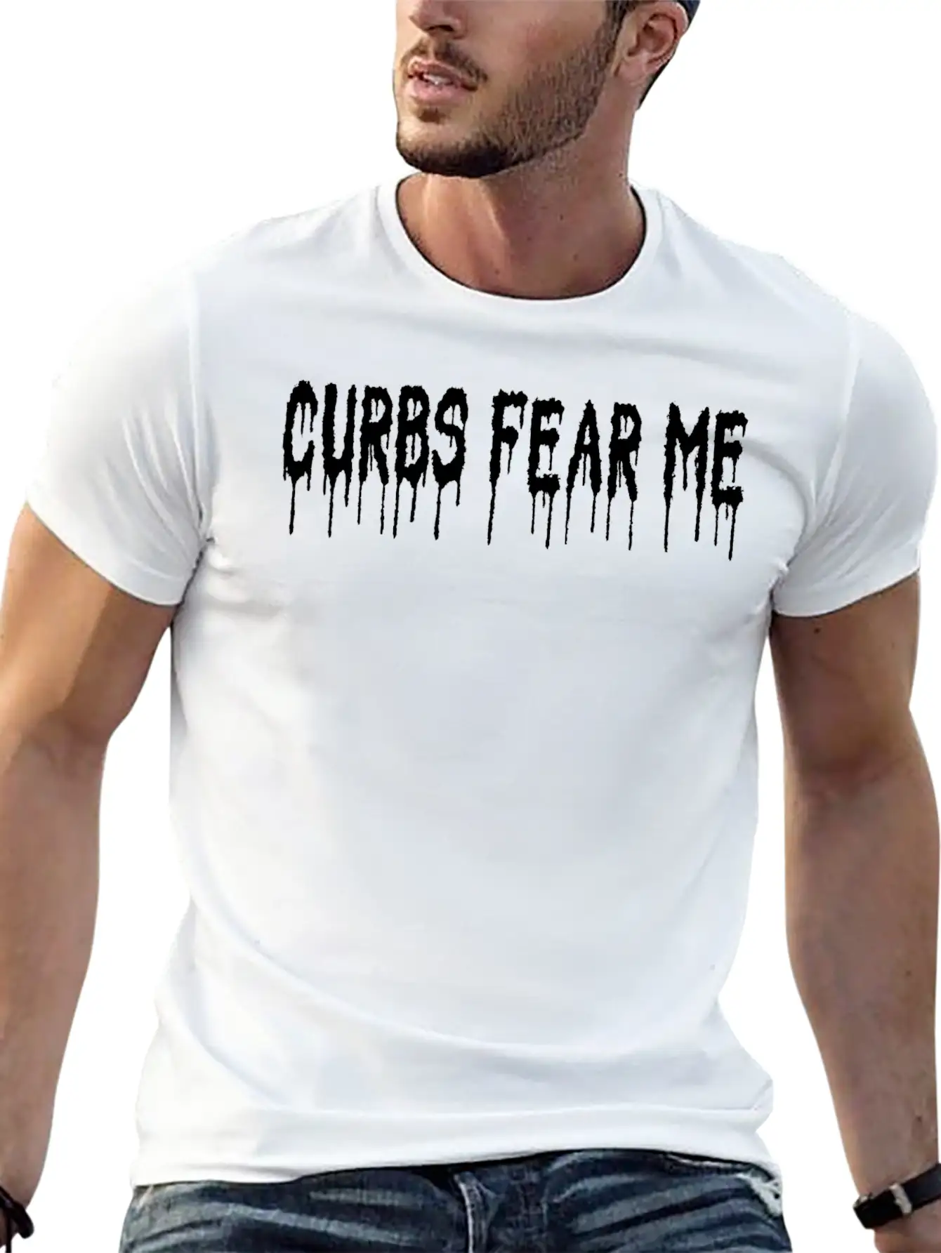 CURBS FEAR ME Funny Bumper Casual Graphic T-Shirt – Simple And Comfortable Daily Wear