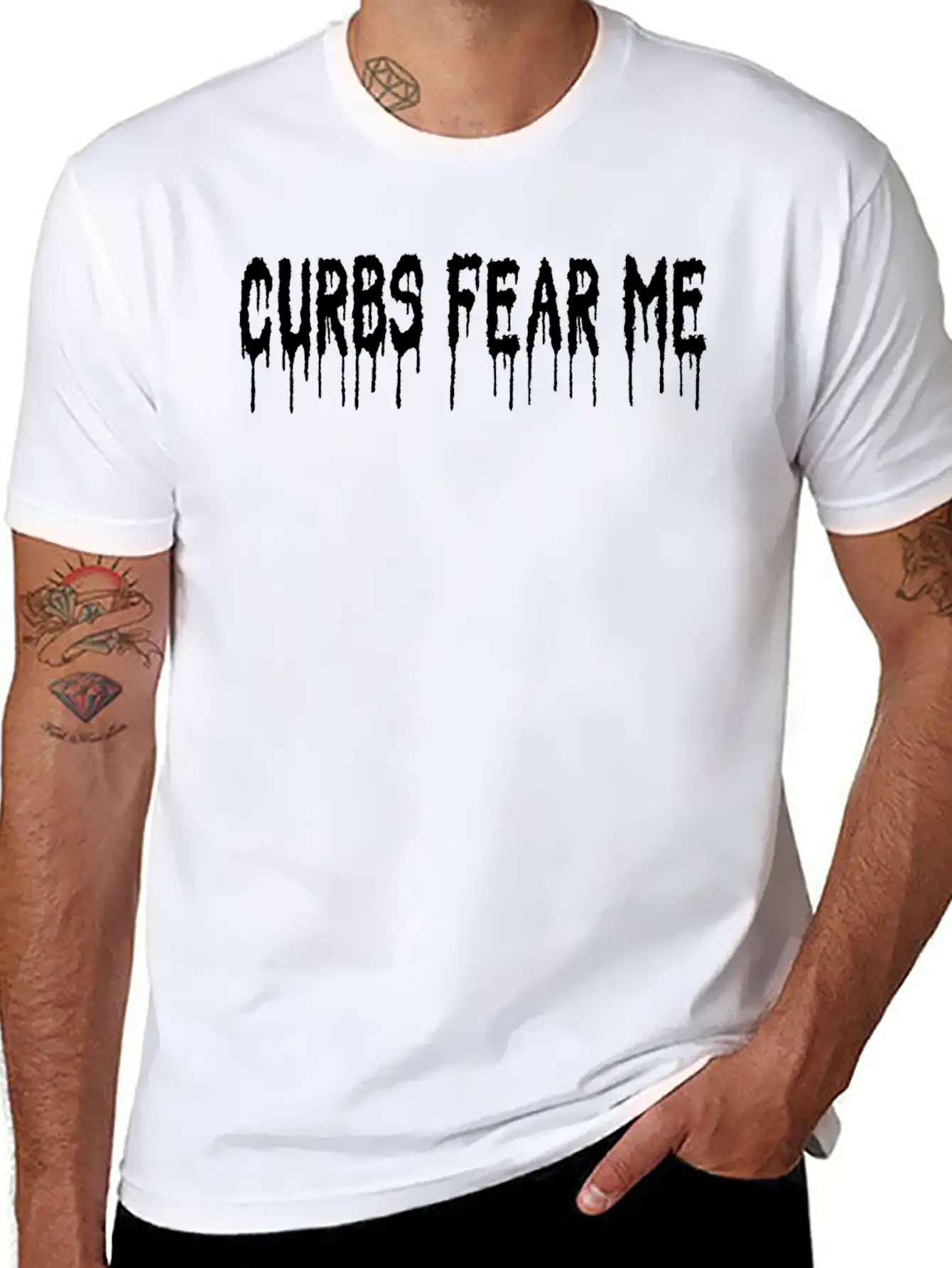 CURBS FEAR ME Funny Bumper Casual Graphic T-Shirt – Simple And Comfortable Daily Wear