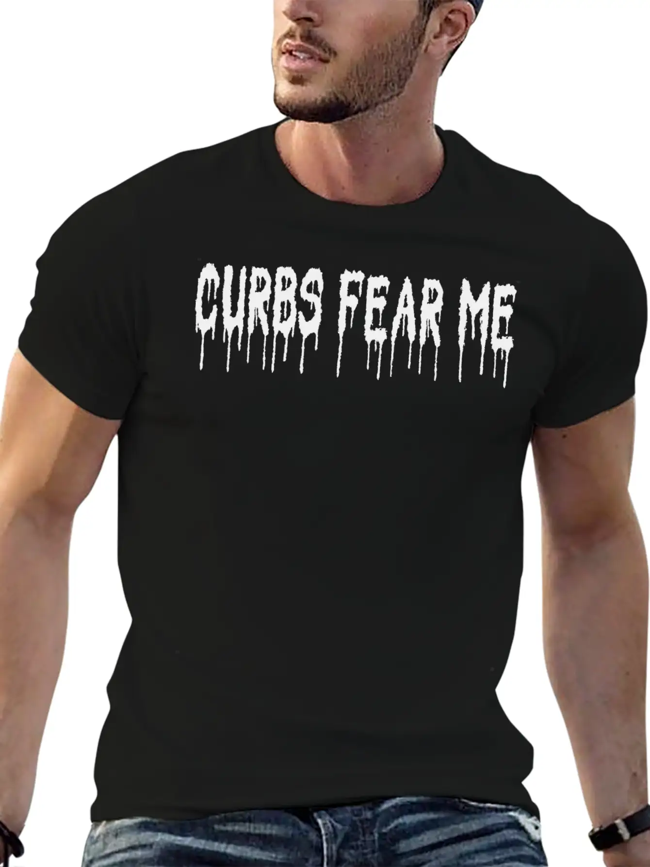 CURBS FEAR ME Funny Bumper Casual Graphic T-Shirt – Simple And Comfortable Daily Wear